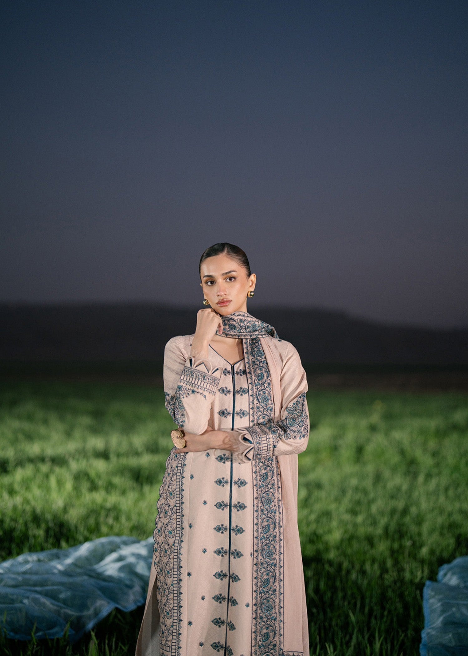 lawn Kurta Set in Seashell