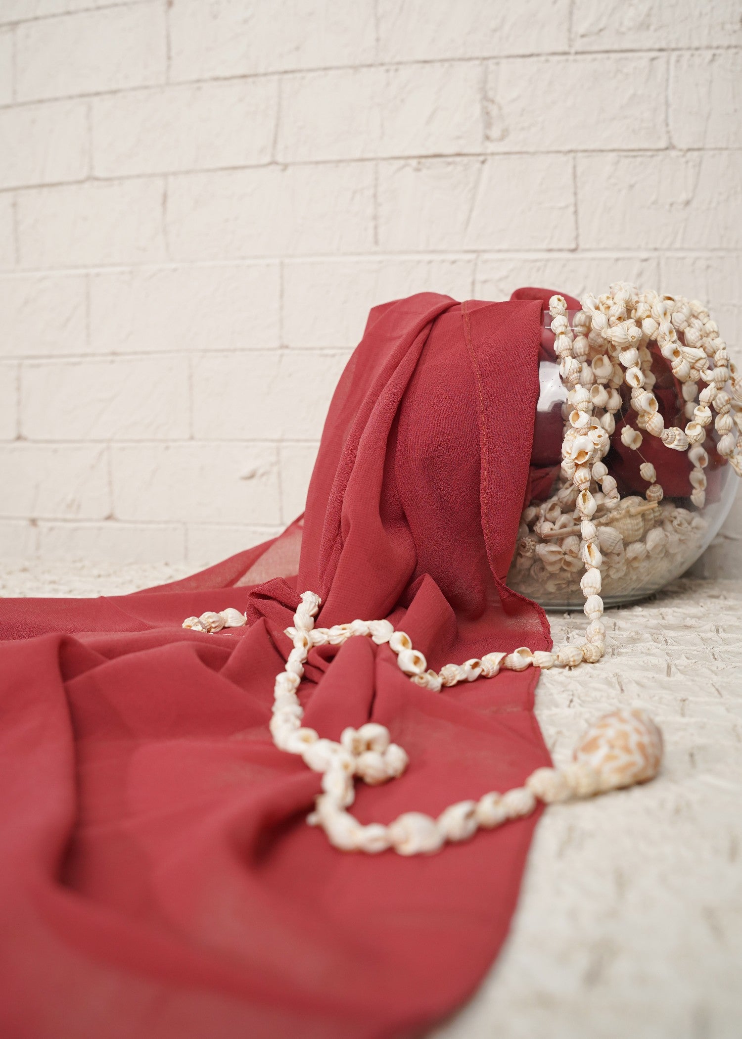chiffon Hijab in Tomato red