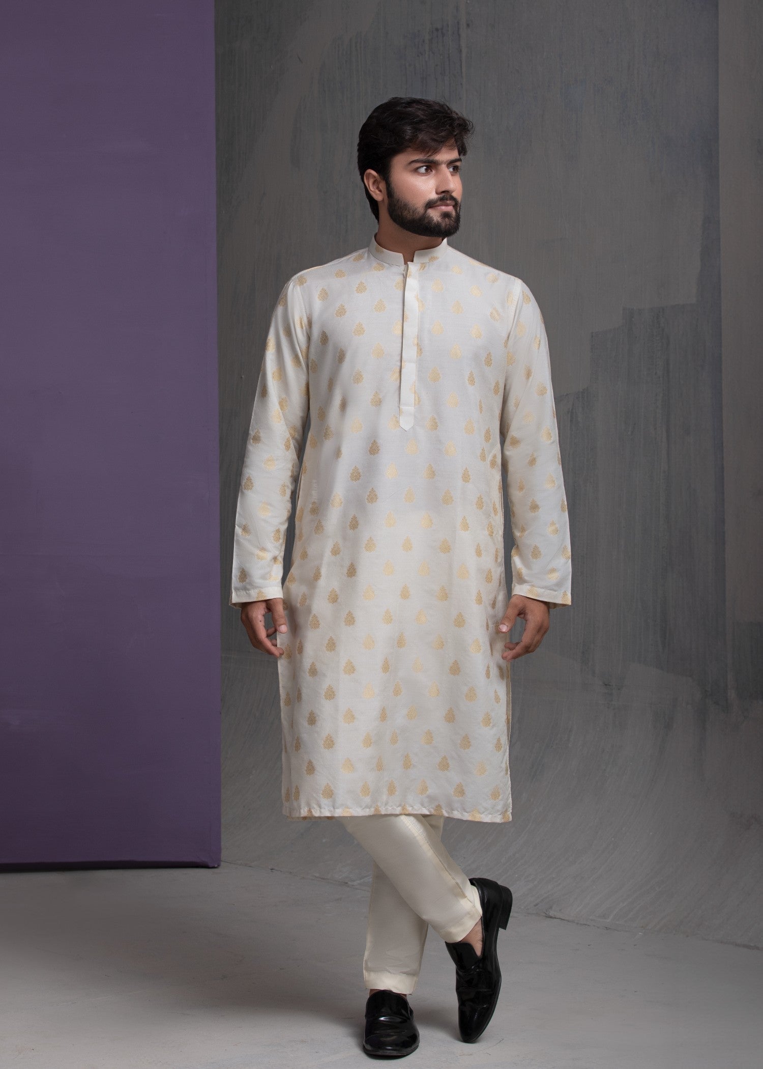 cotton Kurta Set in Cream