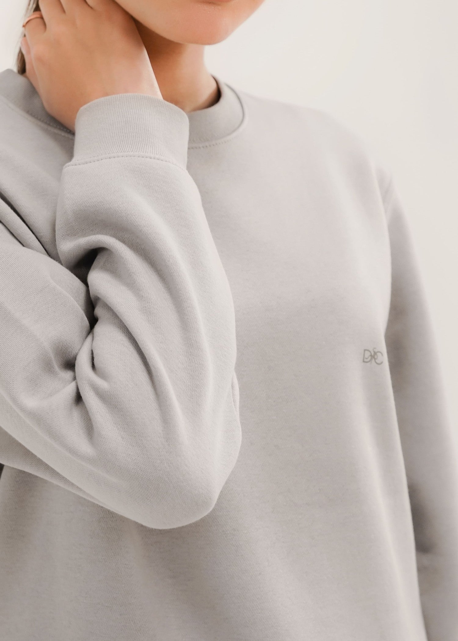 fleece Sweatshirt in Silver