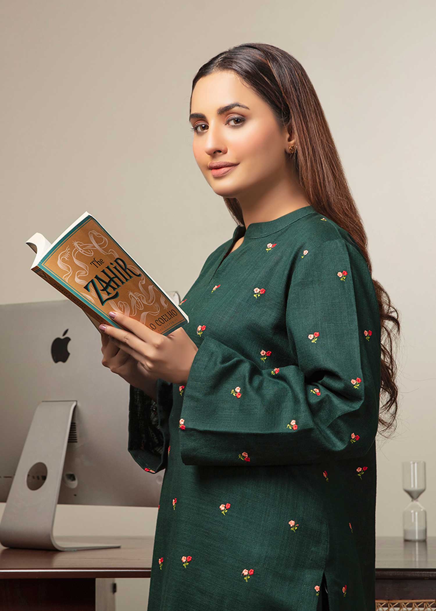 khaddar Co Ord Sets in Dark green