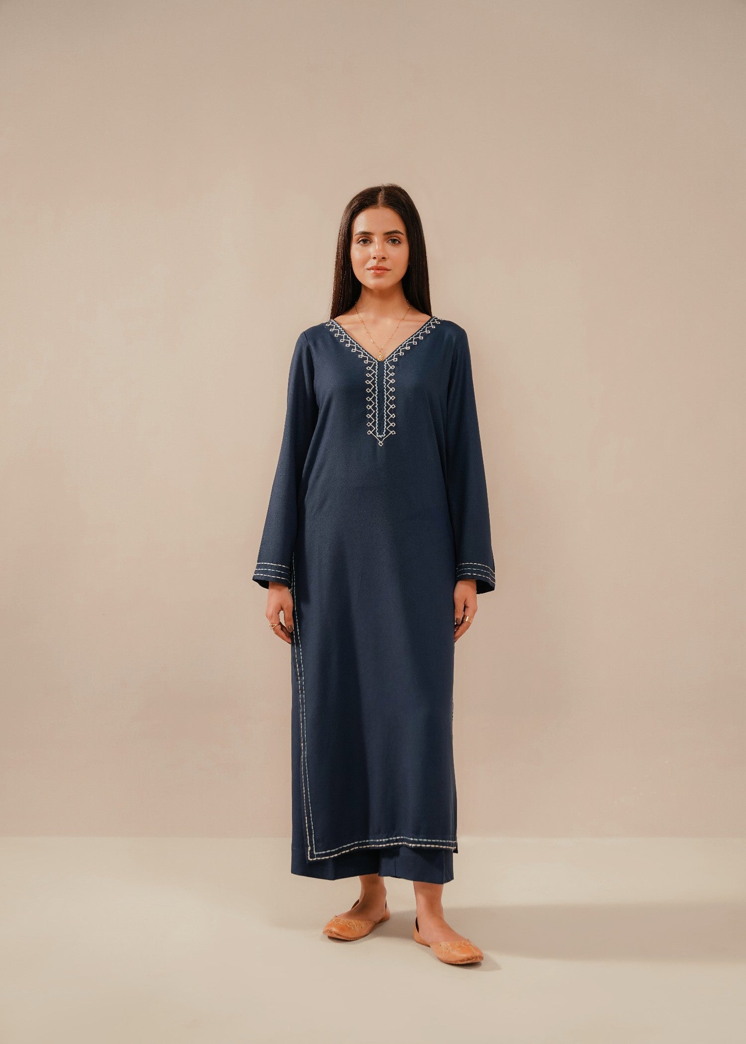 silk karandi Co Ord Sets in Navy blue