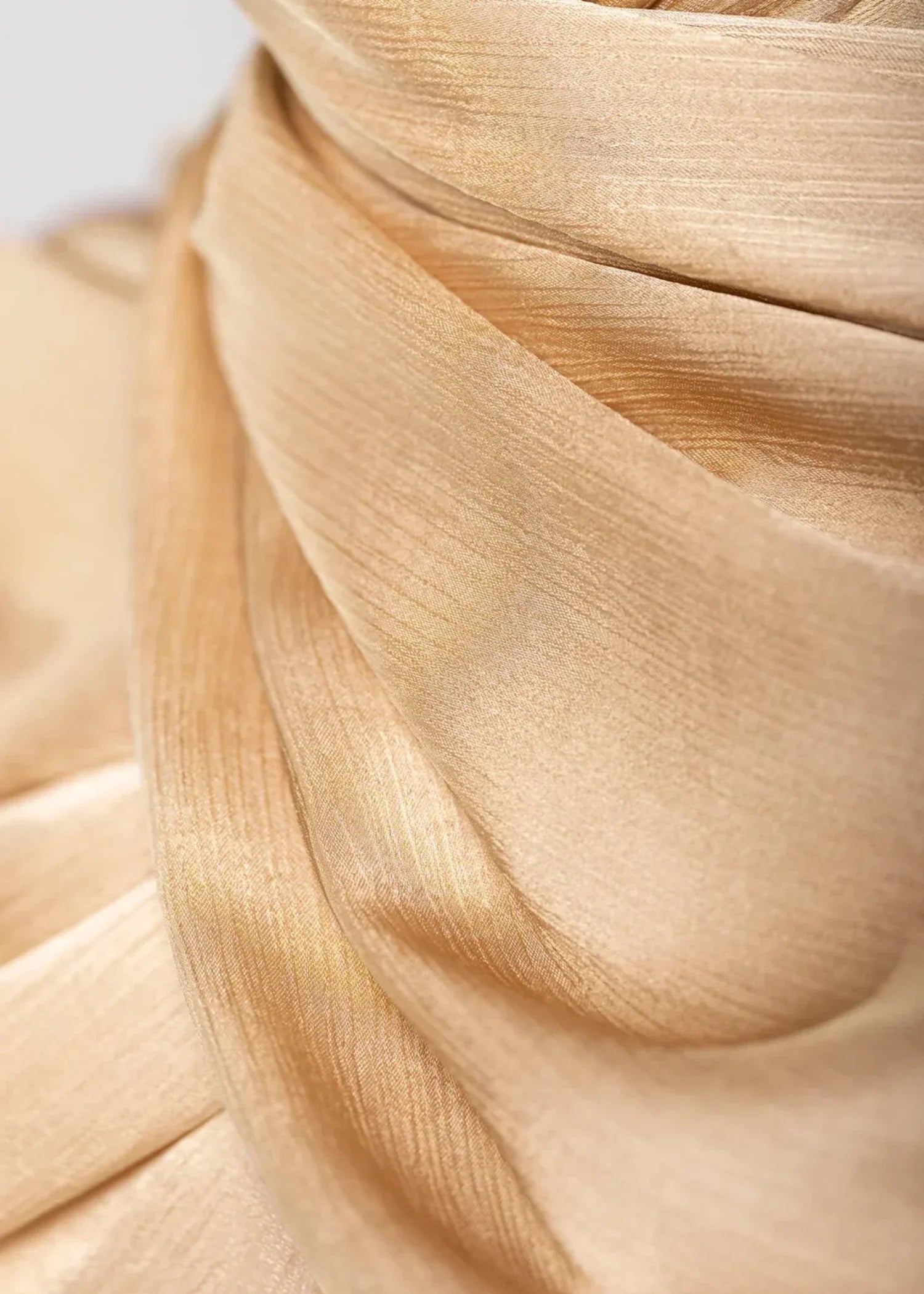 satin silk Hijab in Gold