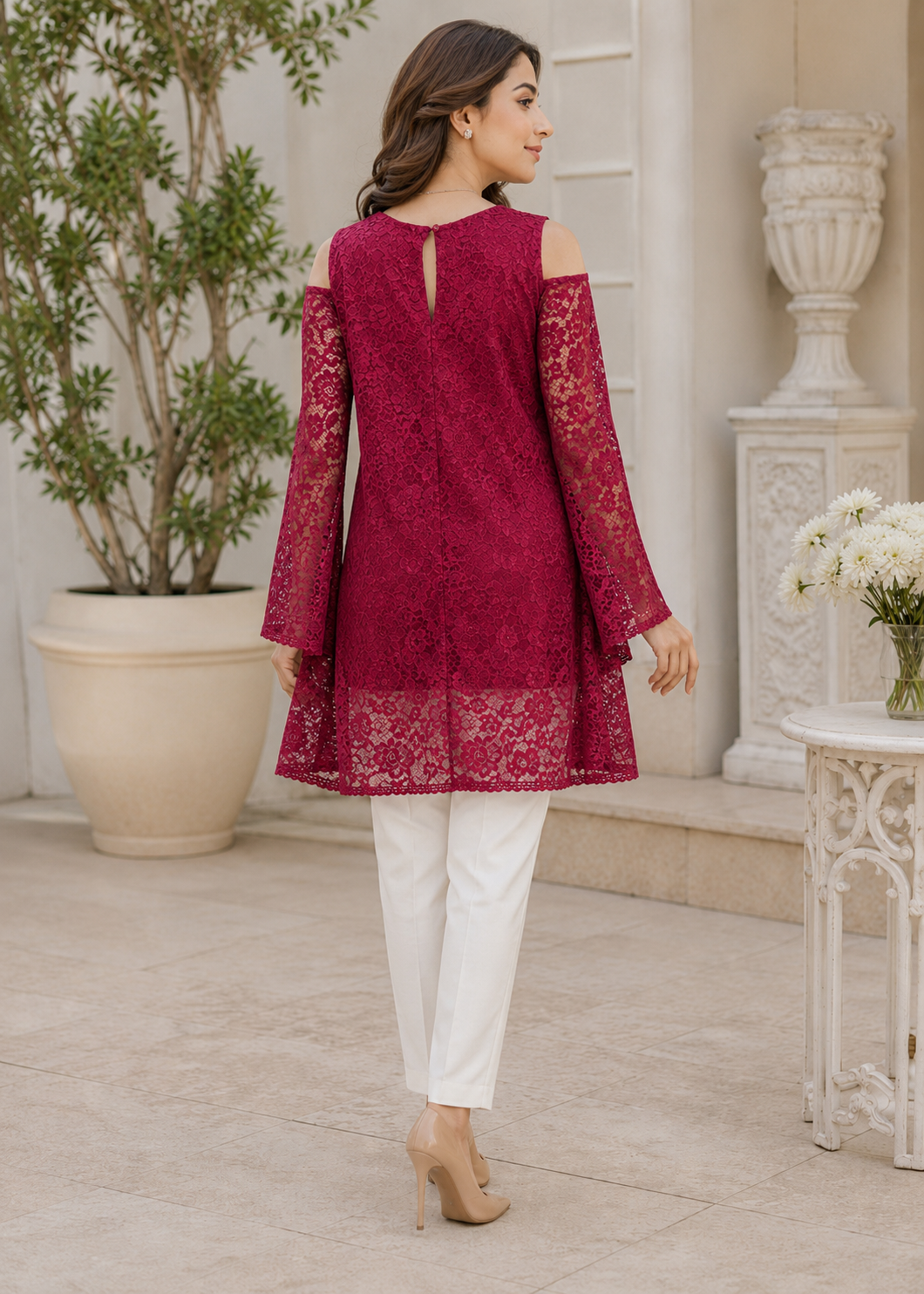 net Tunic in Red