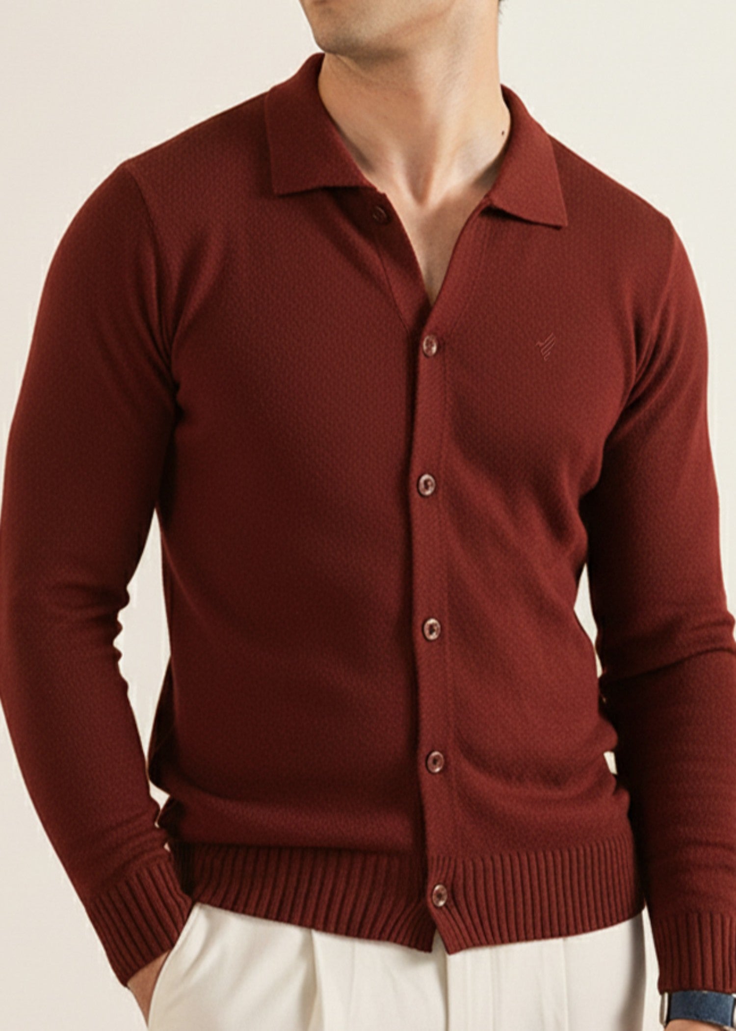 cotton Sweater in Maroon