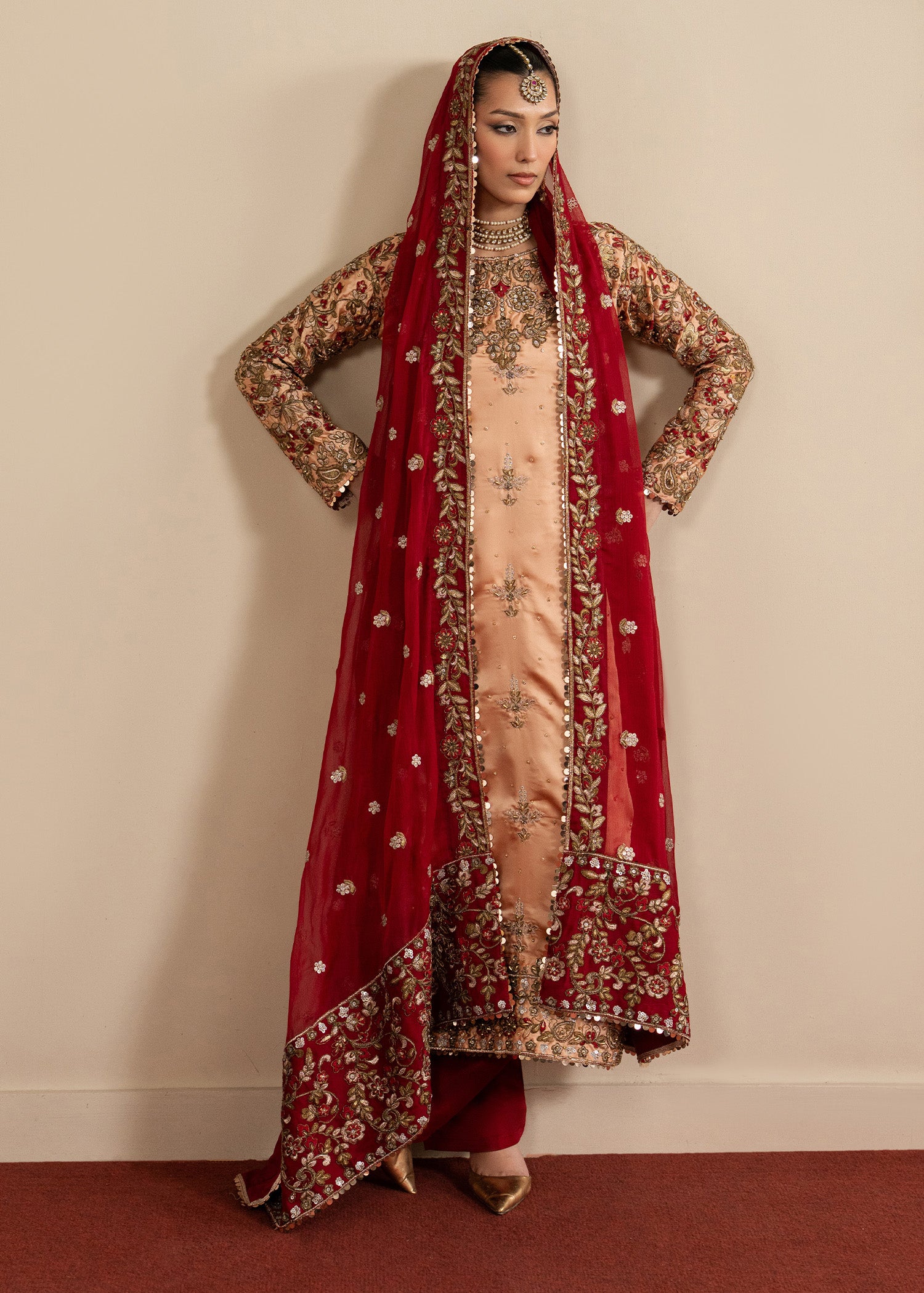 charmuse/shamooz Kurta Set in Peach orange