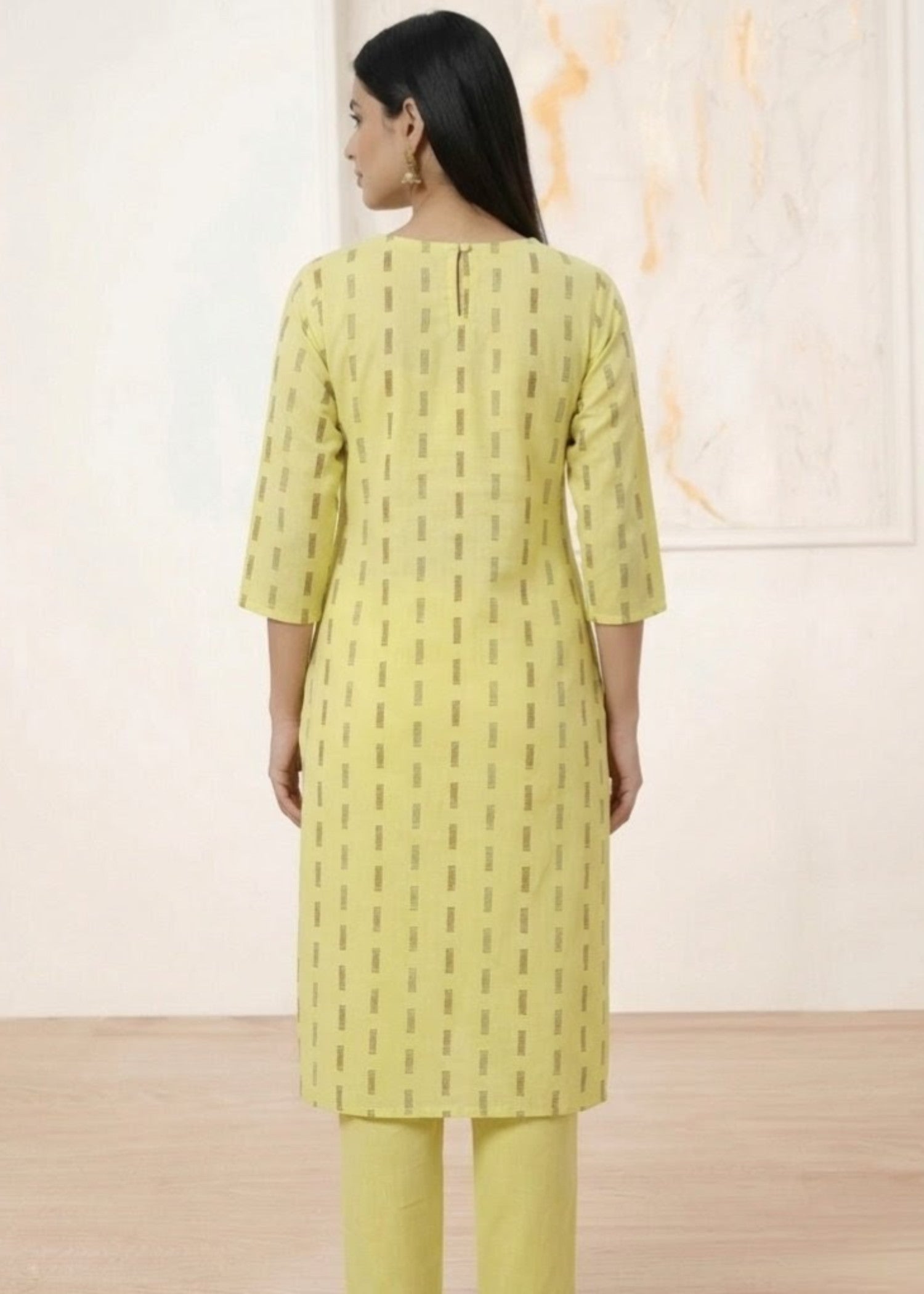 lawn Co Ord Sets in Olive green, lemon