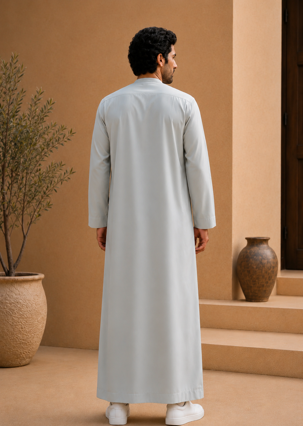 wash & wear Kurta in Pastel grey