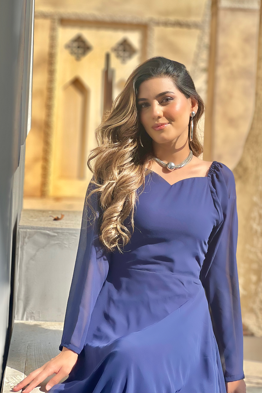 chiffon Dress in Blue