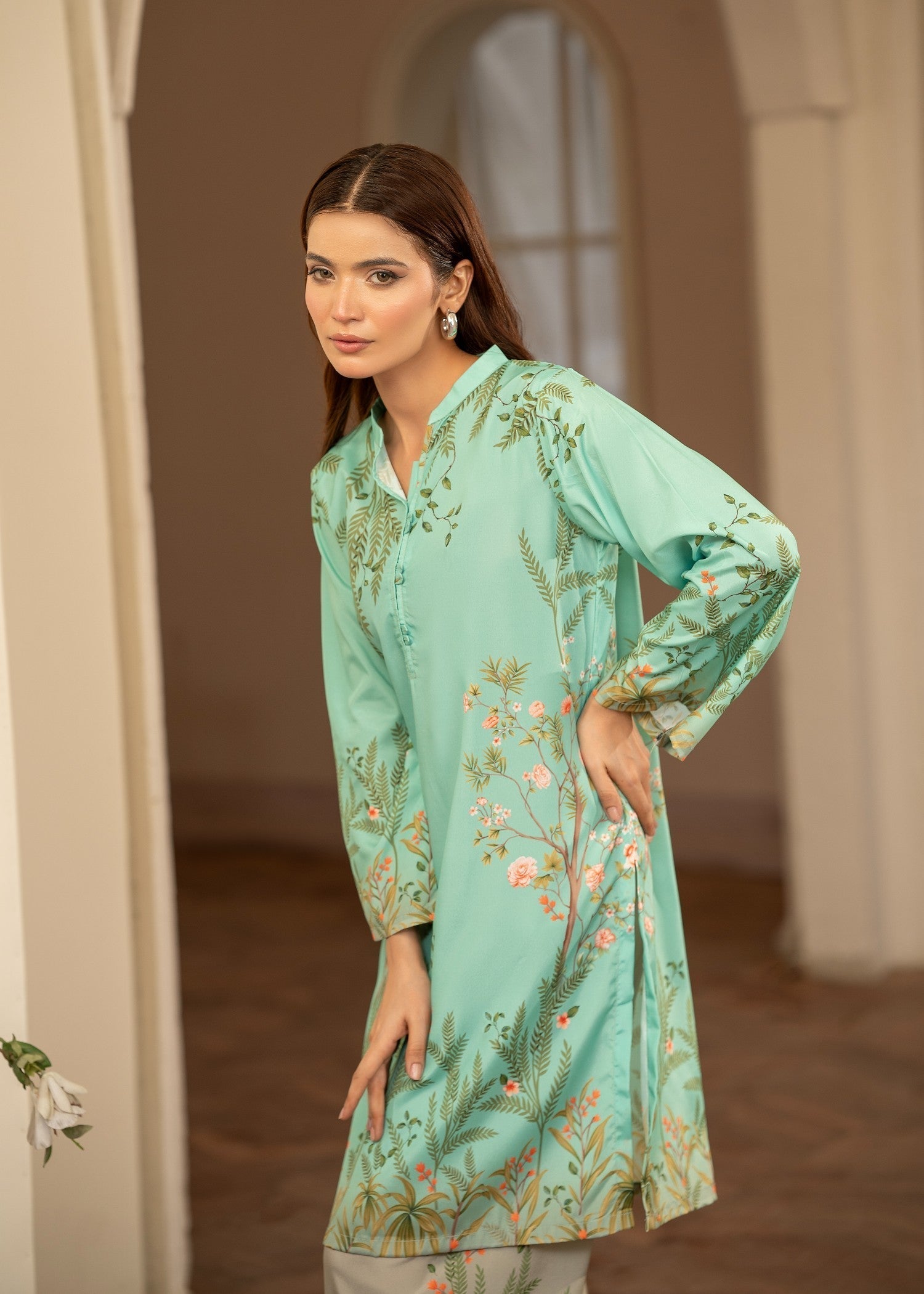 crepe Co Ord Sets in Pastel green