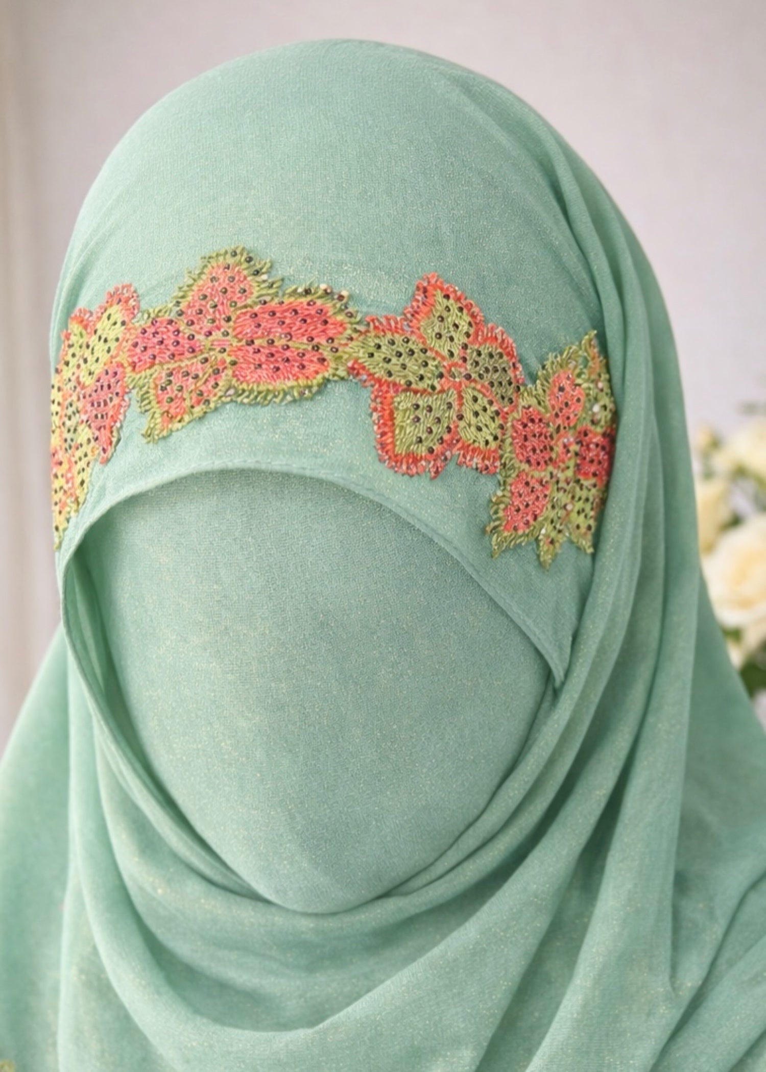 georgette chiffon Hijab in Moss green