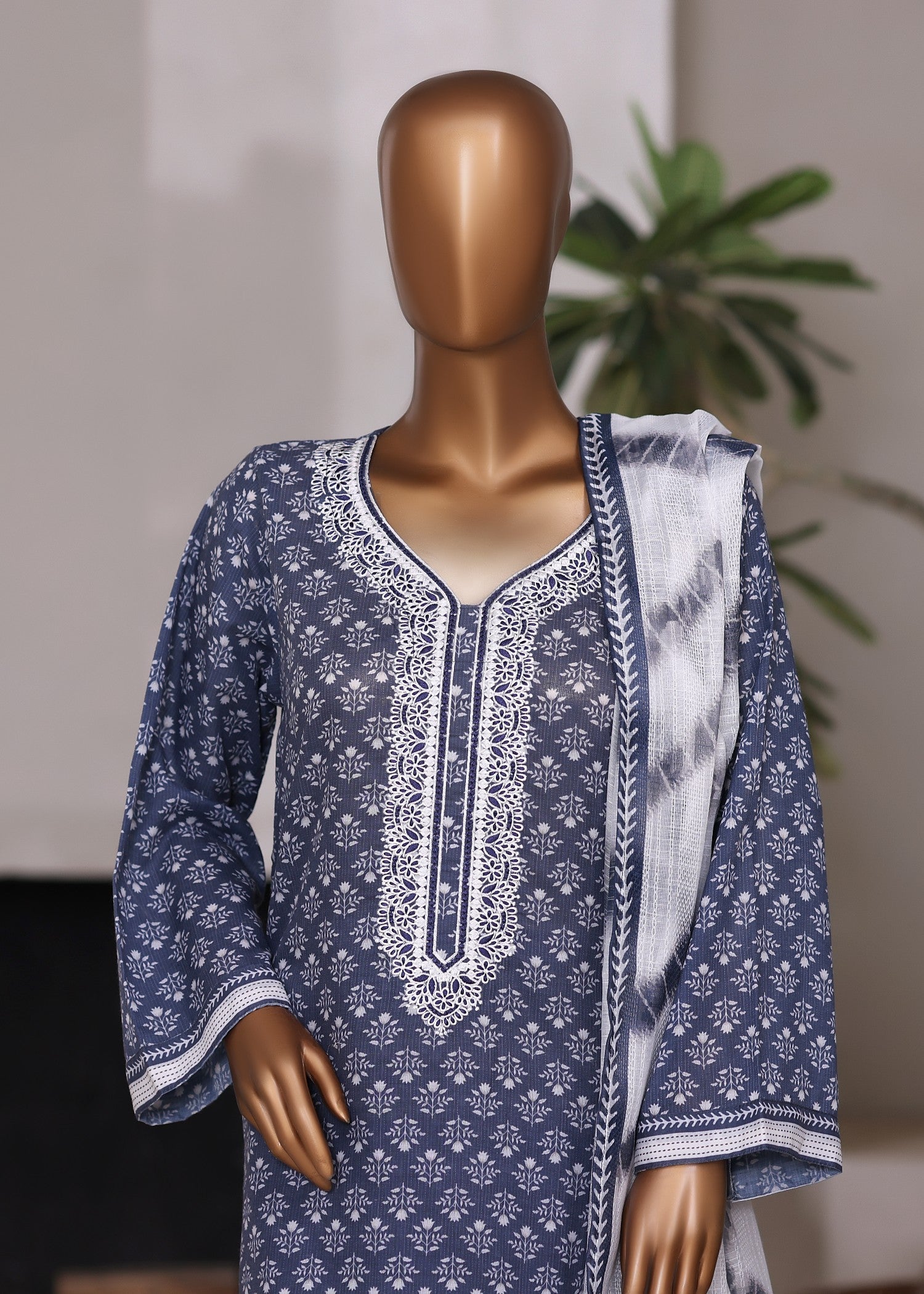 polycotton Kurta Set in Twilight blue
