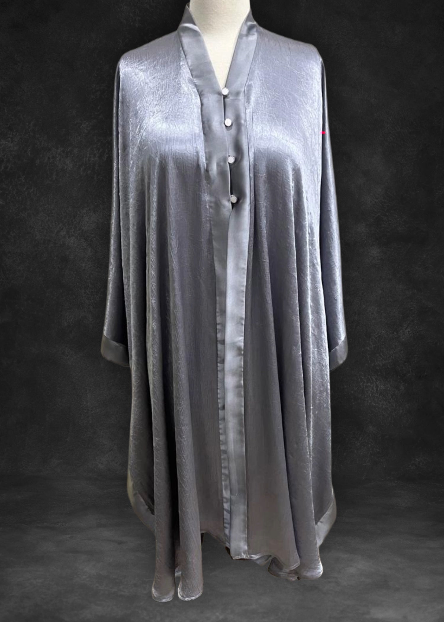 poly silk Abaya in Cool grey