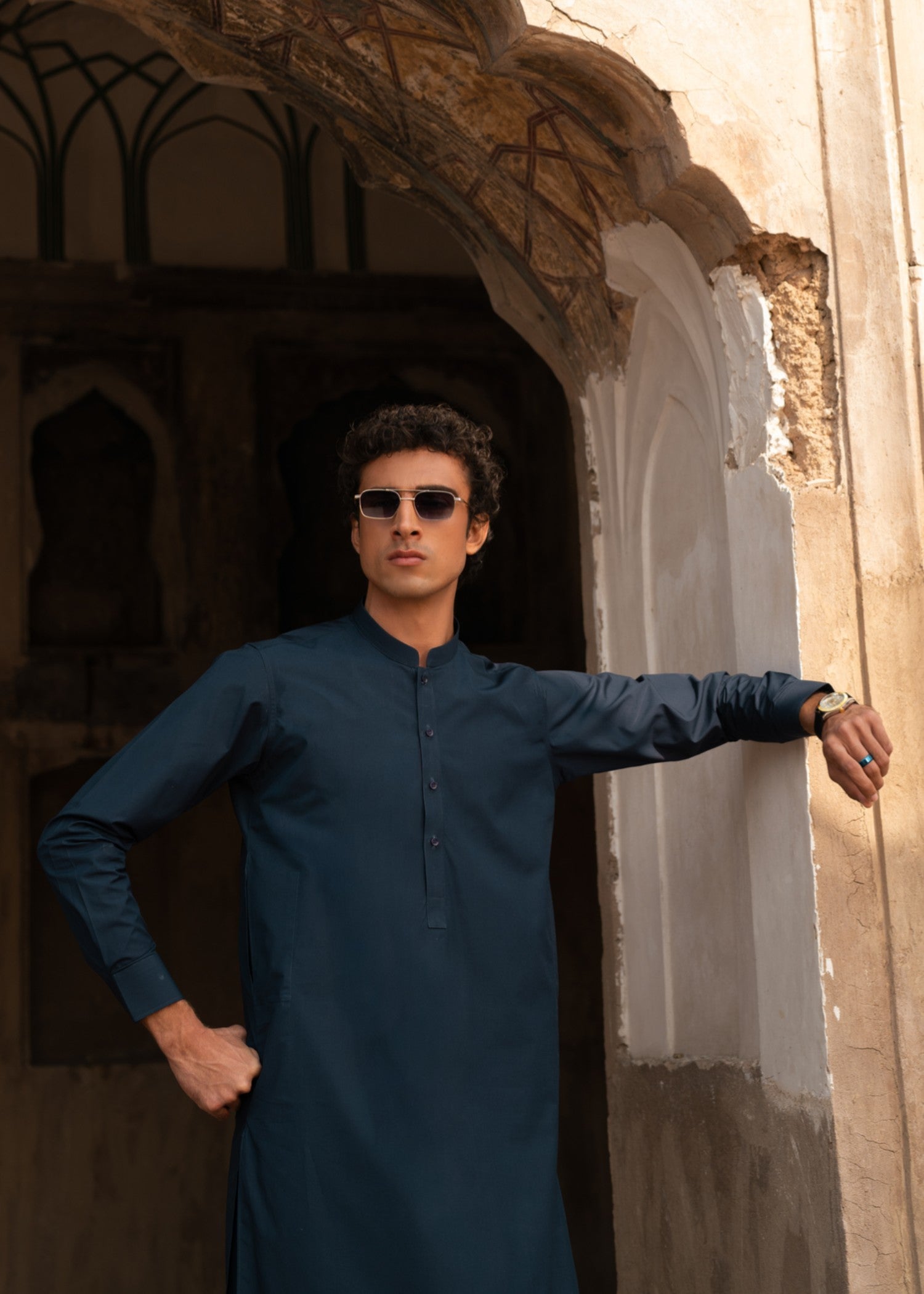 cotton Shalwar Kameez in Navy blue