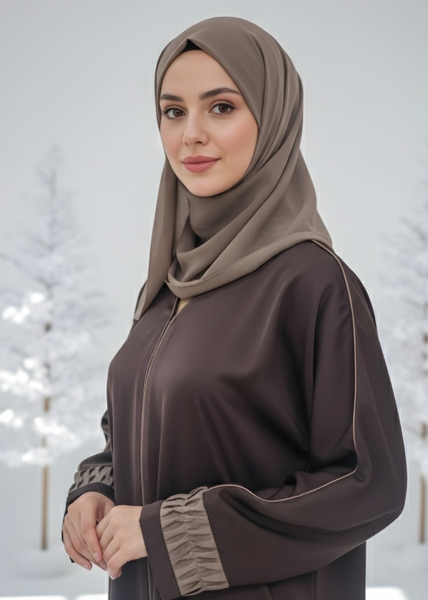 nidha blend Abaya in Brown