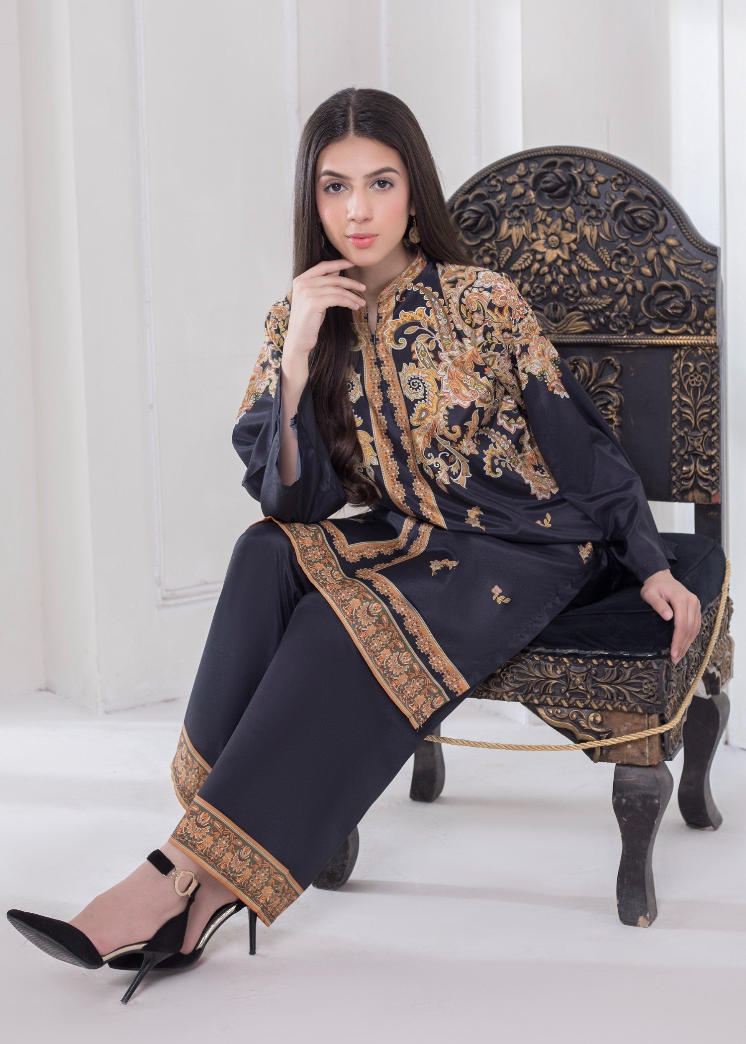 polyester crepe Co Ord Sets in Black
