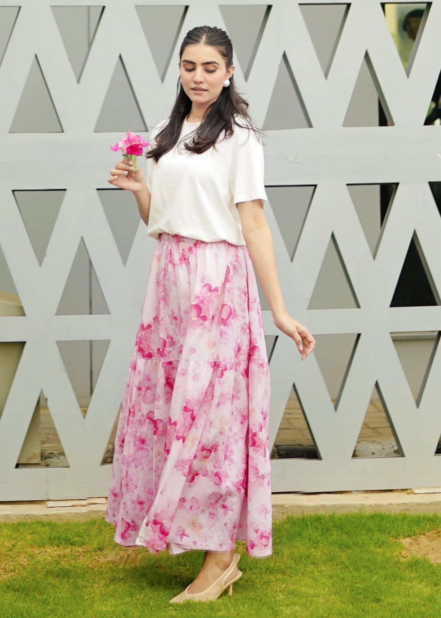 pure cotton Skirt in Pink