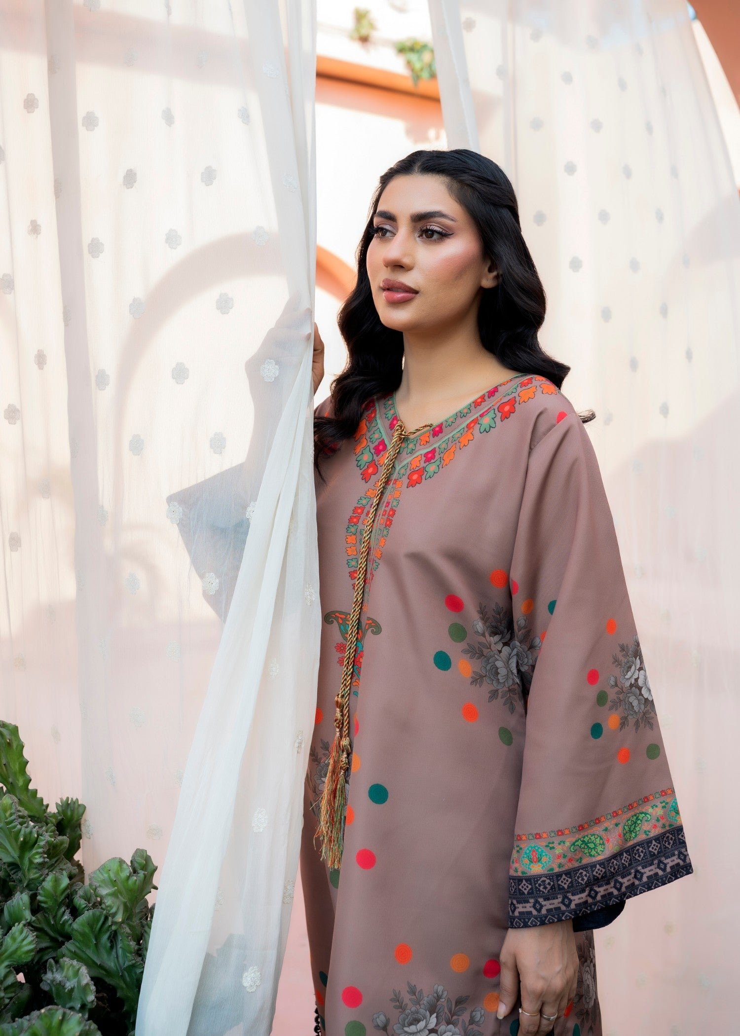 poly lawn Co Ord Sets in Camel brown