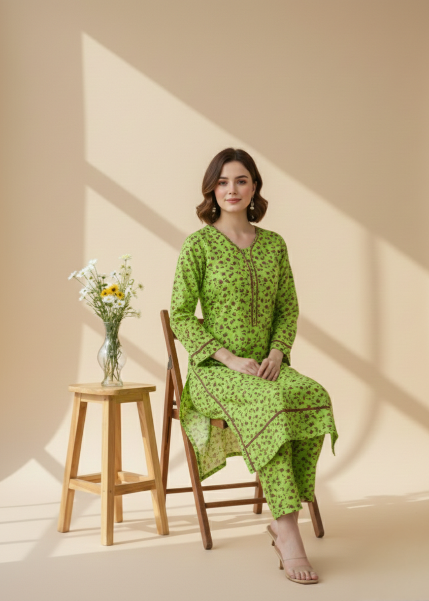 lawn Co Ord Sets in Kelly green