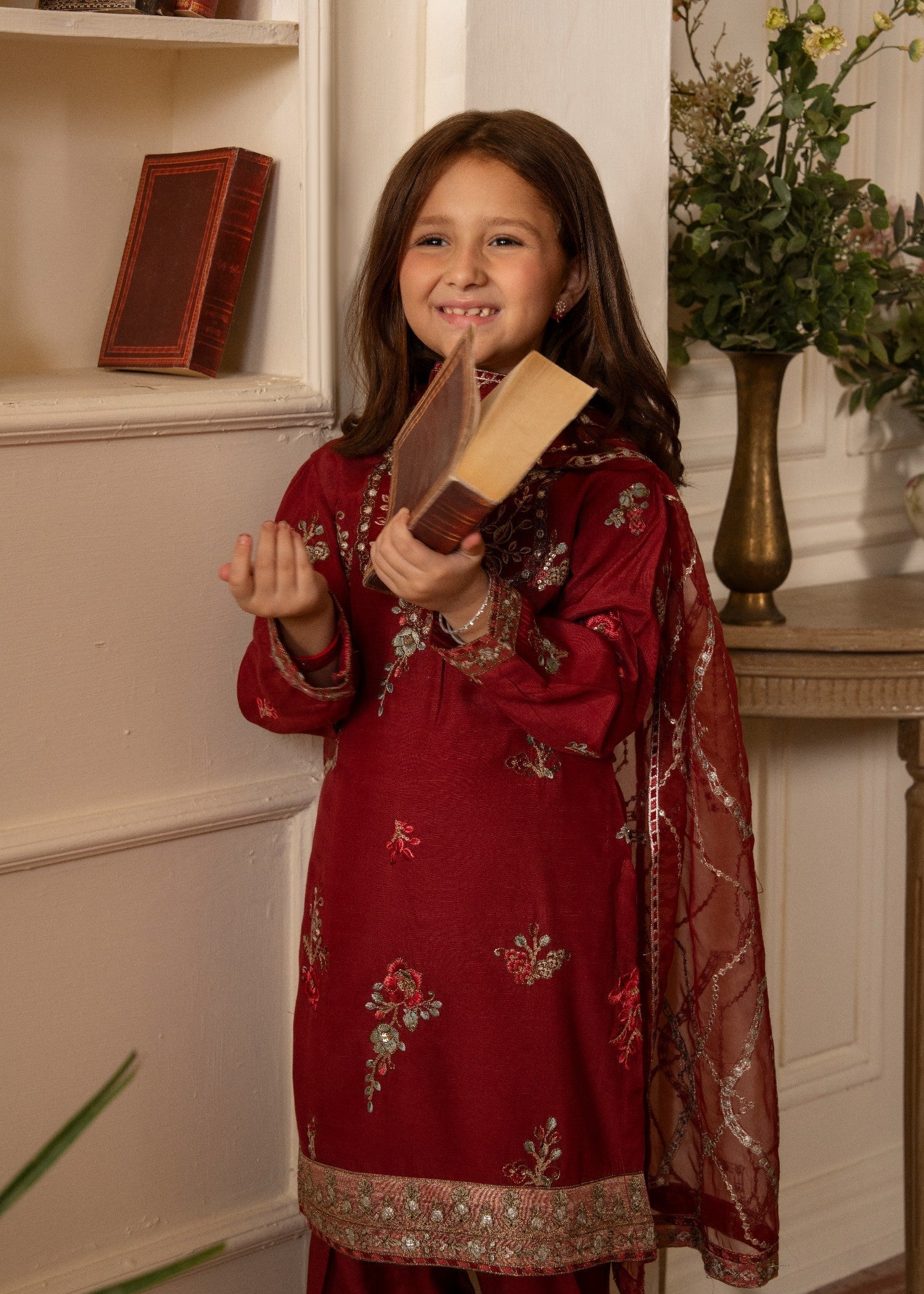 viscose Kurta Set in Blood red