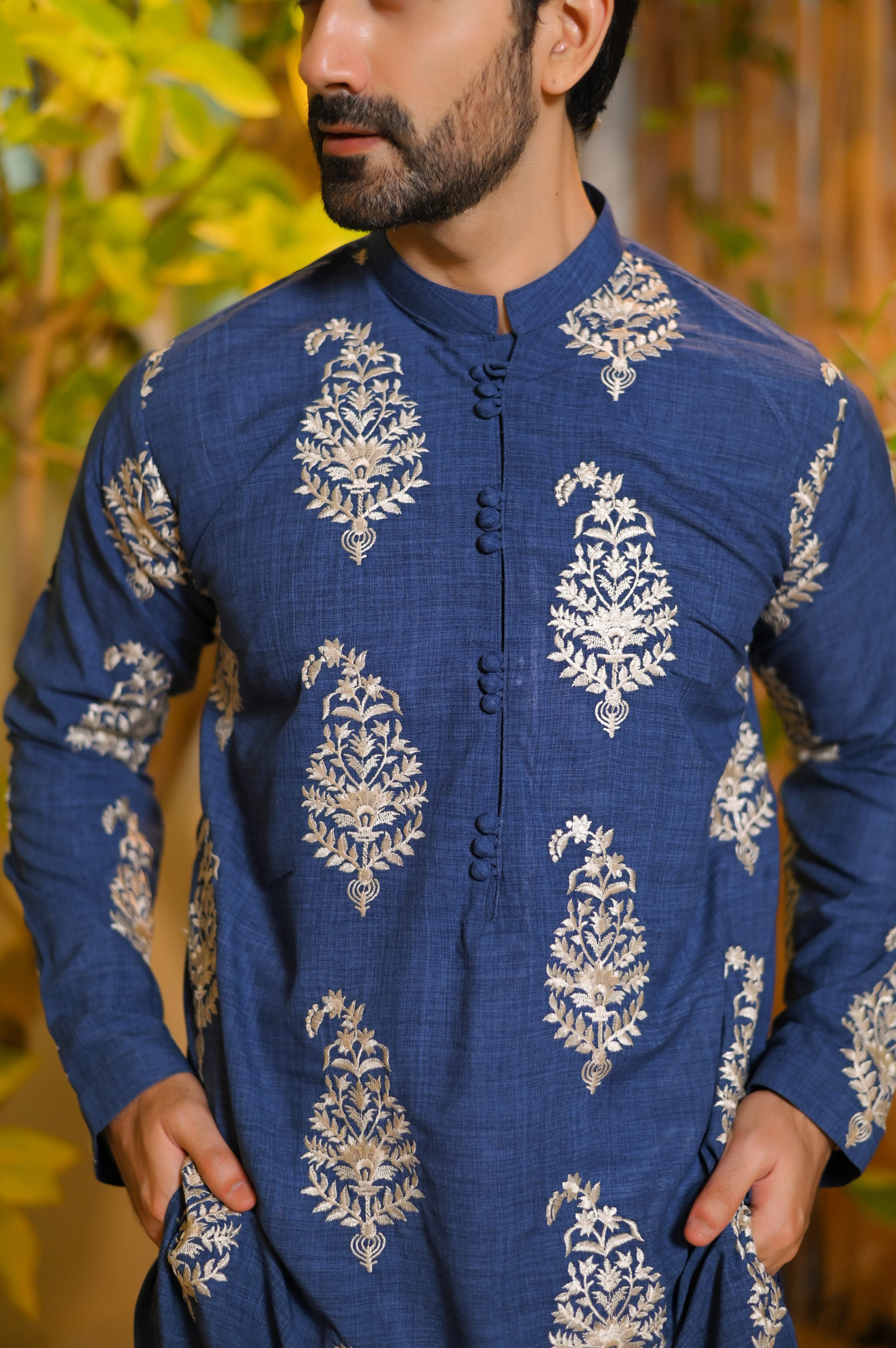 viscose Kurta Set in Blue
