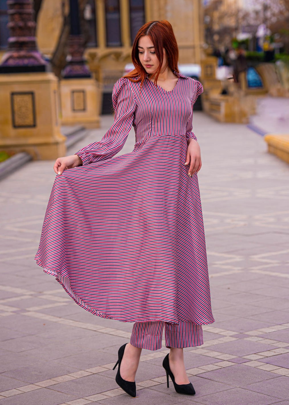 silk Dress in Multi