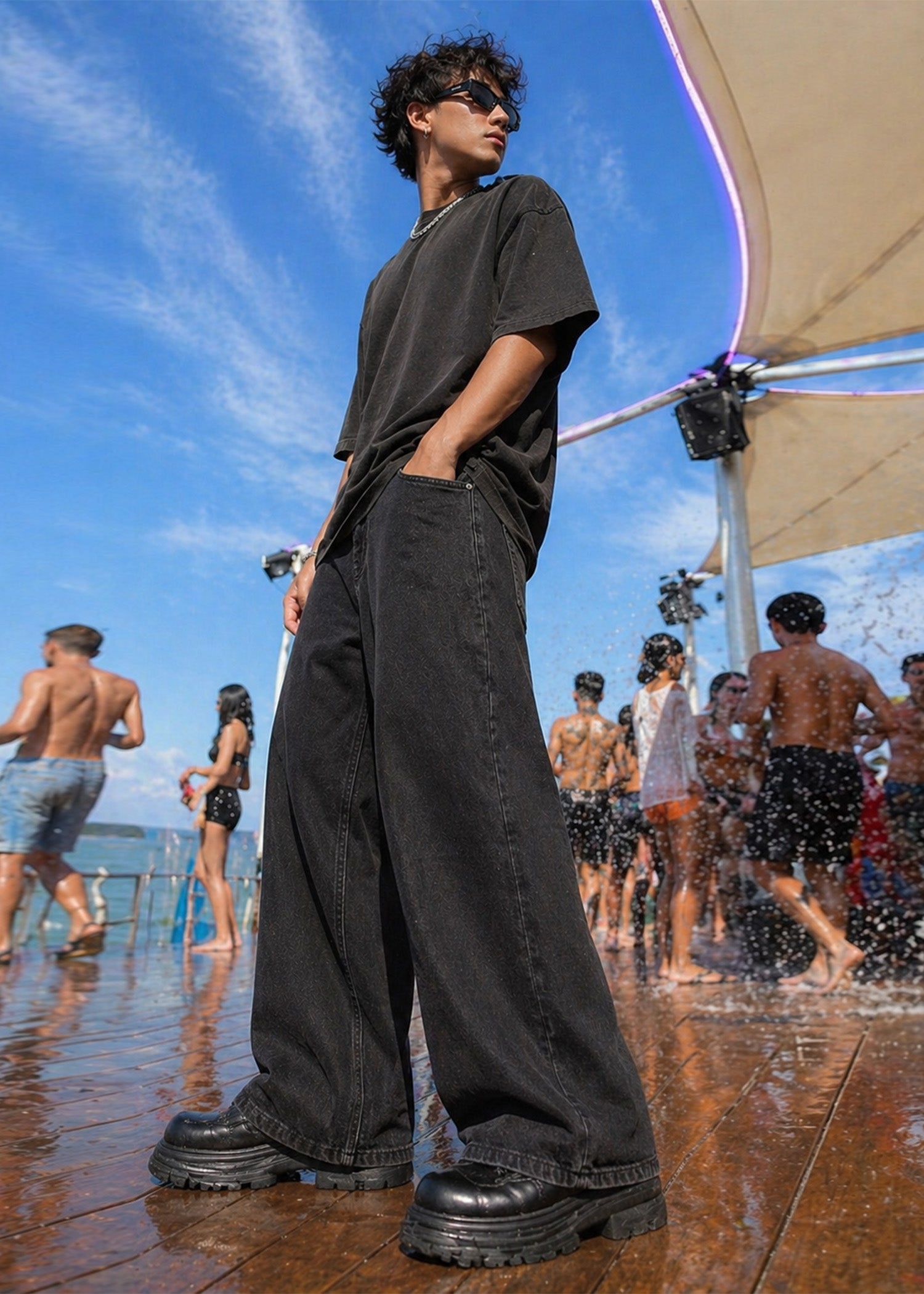 denim Jeans in Black by FLO