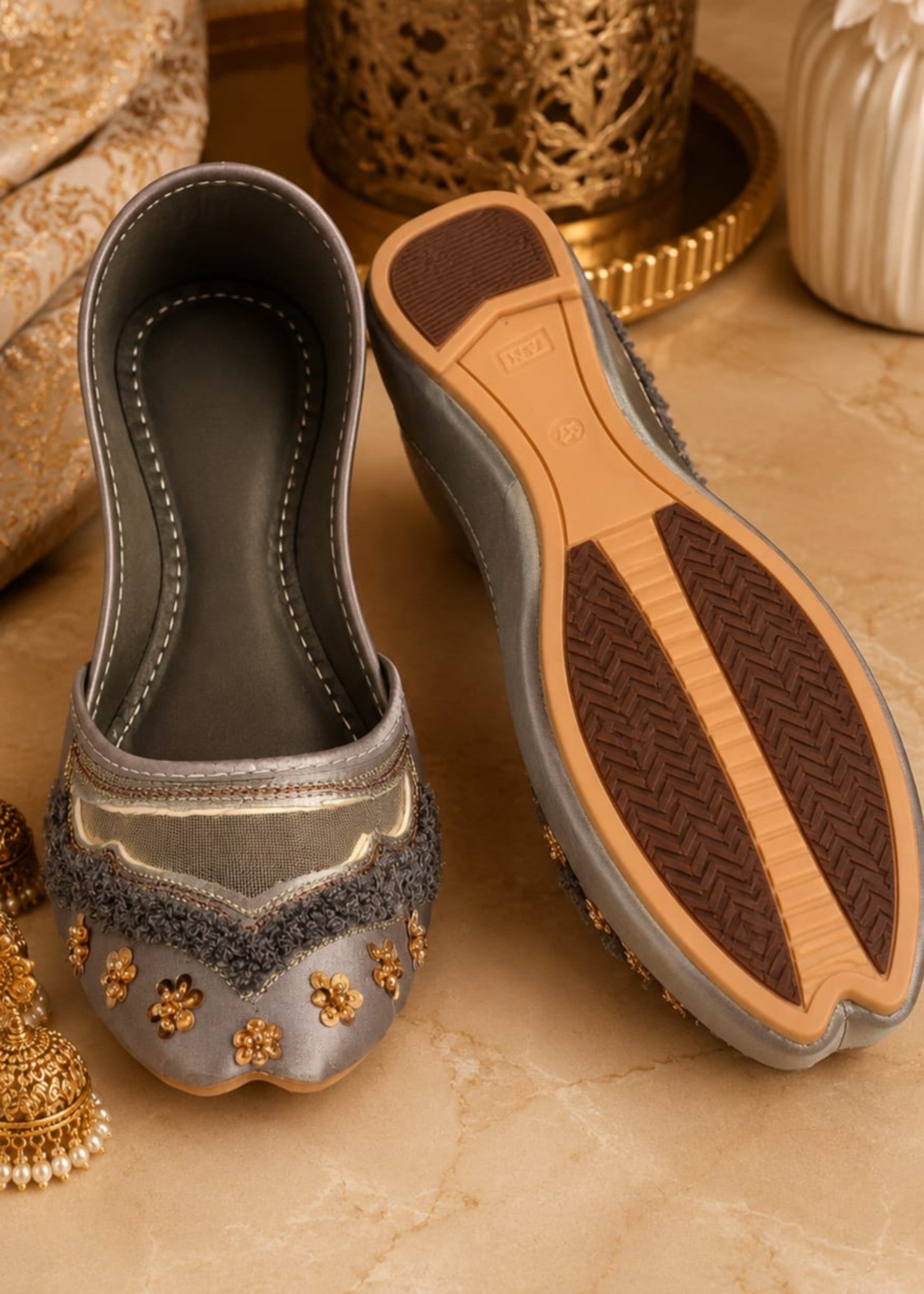 Khussa in Grey by - High Quality Women Khussa ABZ7456
