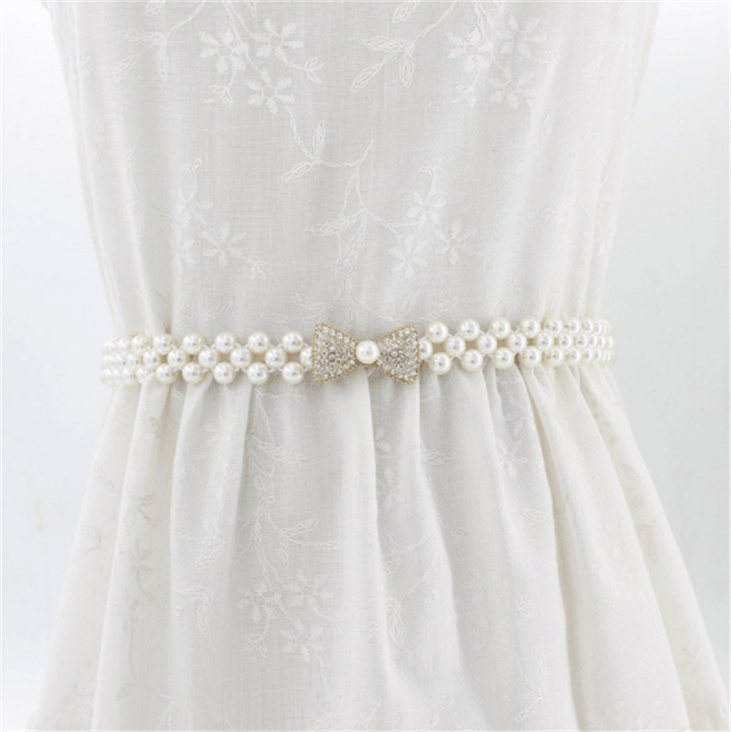 Women'S Rhinestone Pearl Waist Chain Fashion Dress Decoration