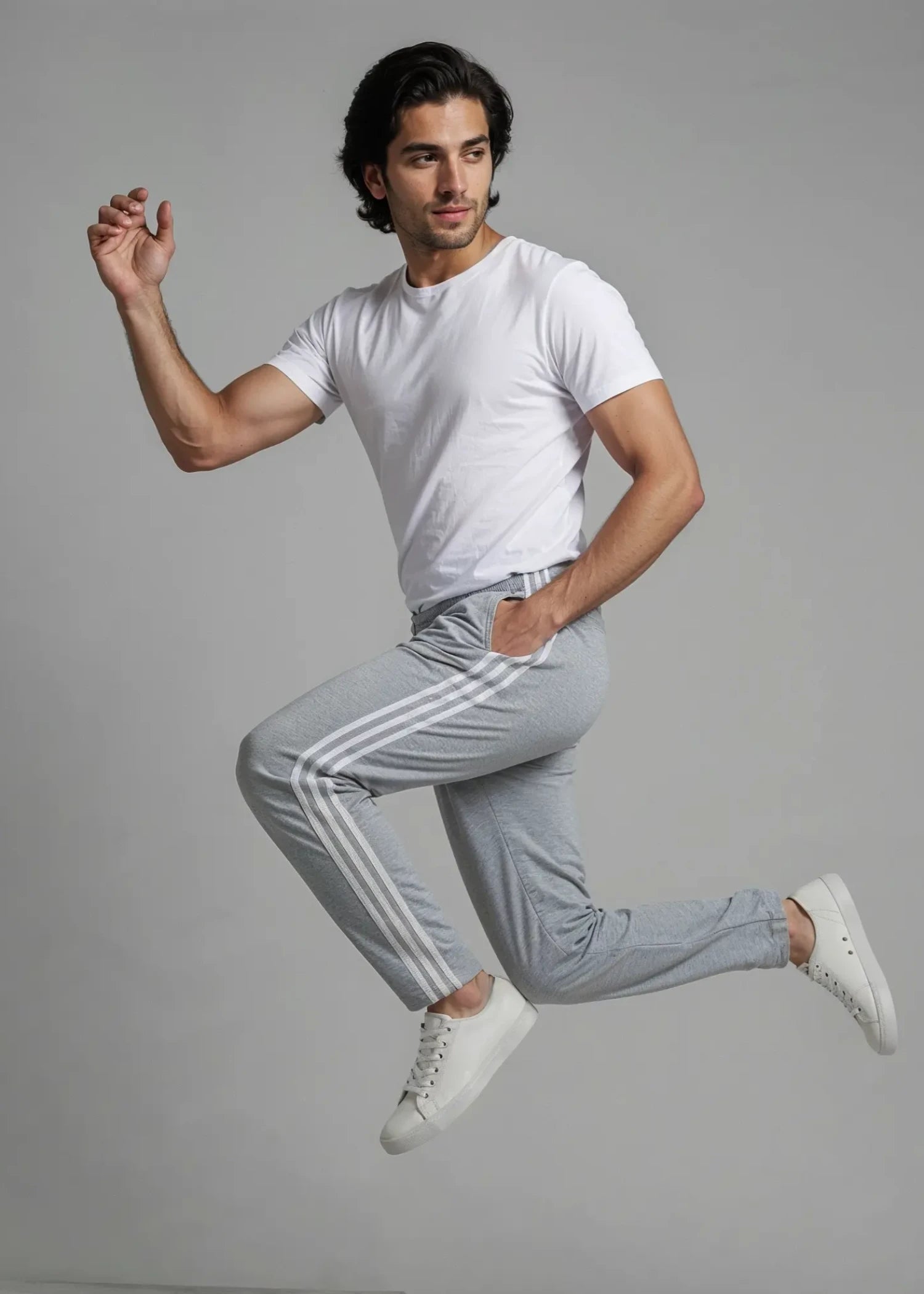 cotton jersey Trousers in Grey by Hinz