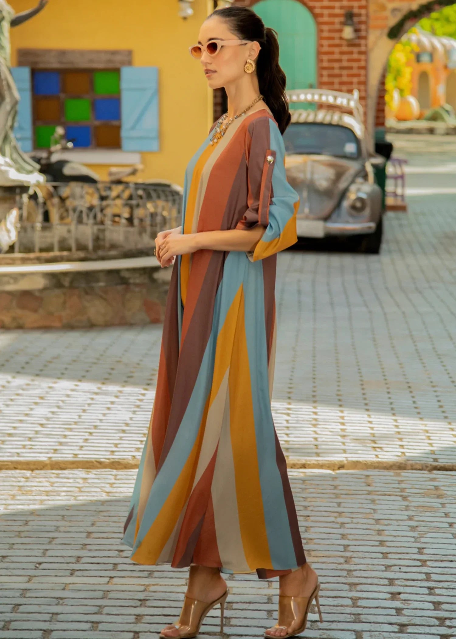 crepe Dress in Multi