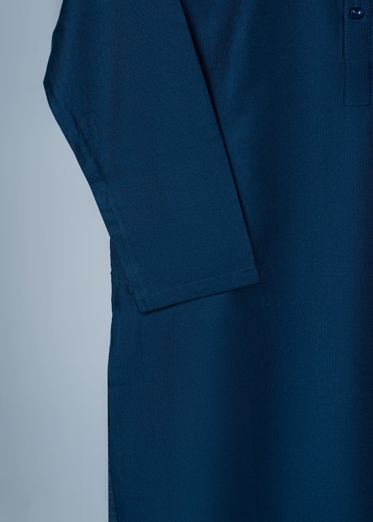 silk khadi net Kurta in Steel blue