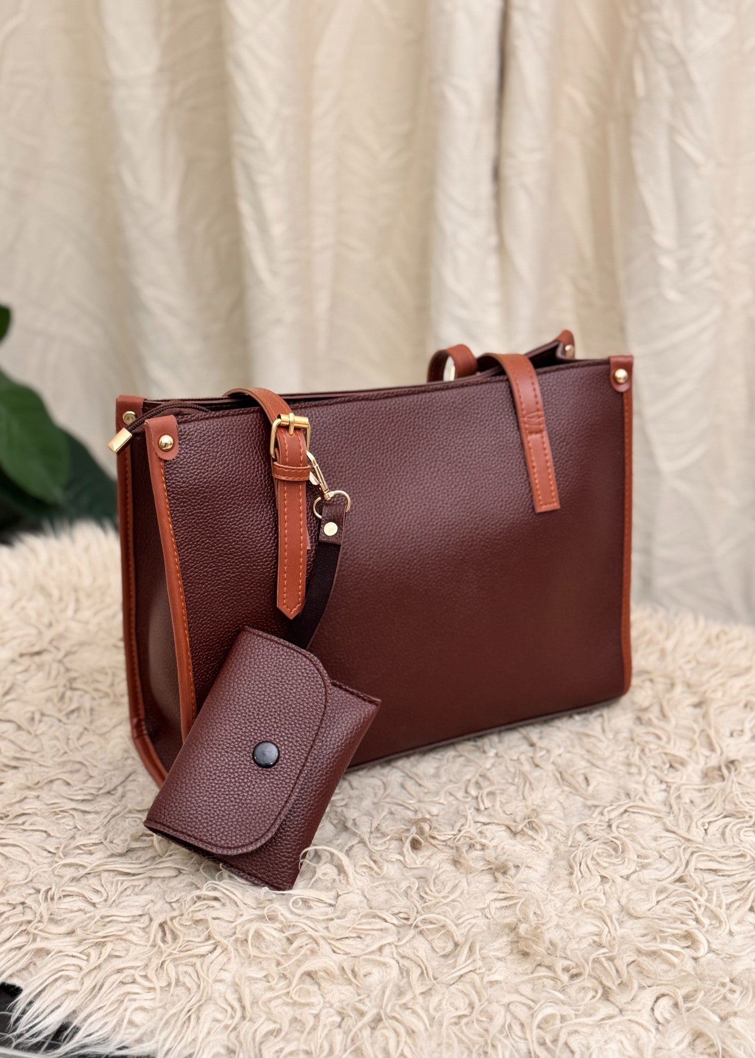 Tote Bag in Maroon Color by - Trendy Women Tote Bag ERV9366