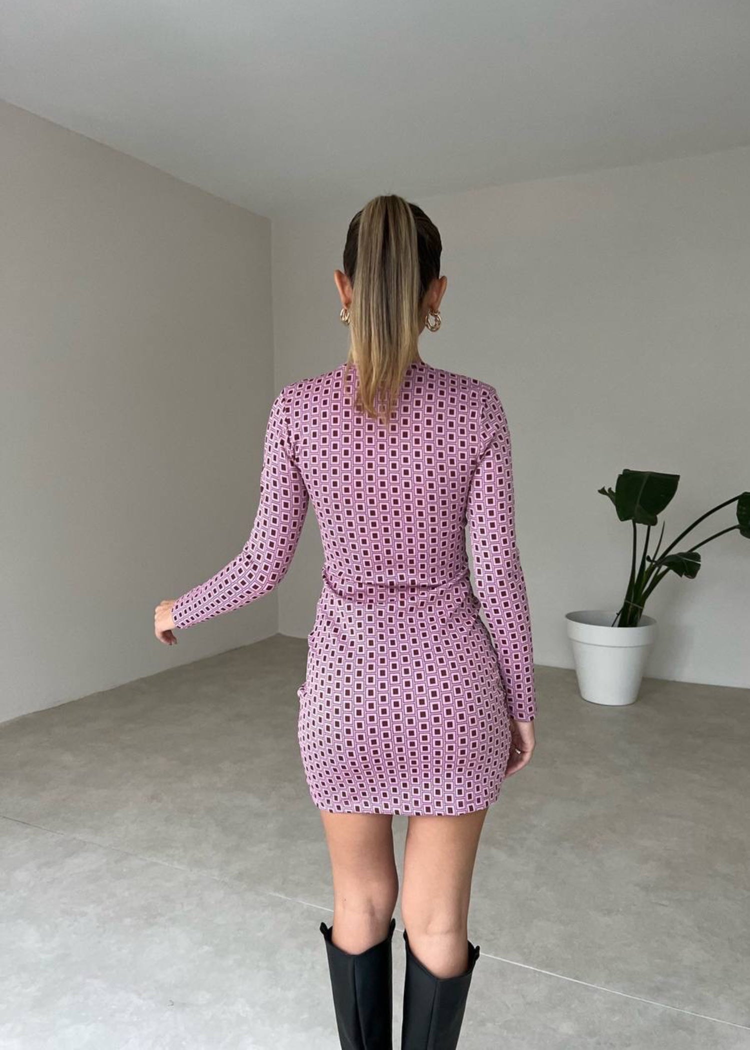 jersey knit Dress in Mauve pink