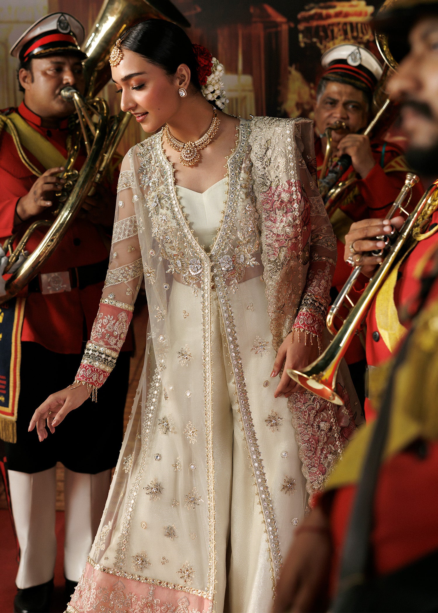 polyester Unstitched in Ivory, white
