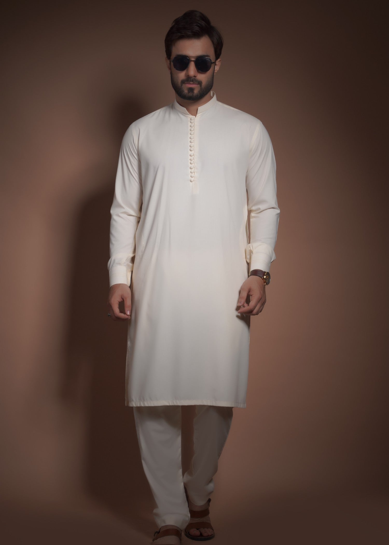 cotton viscose Kurta Set in Cream