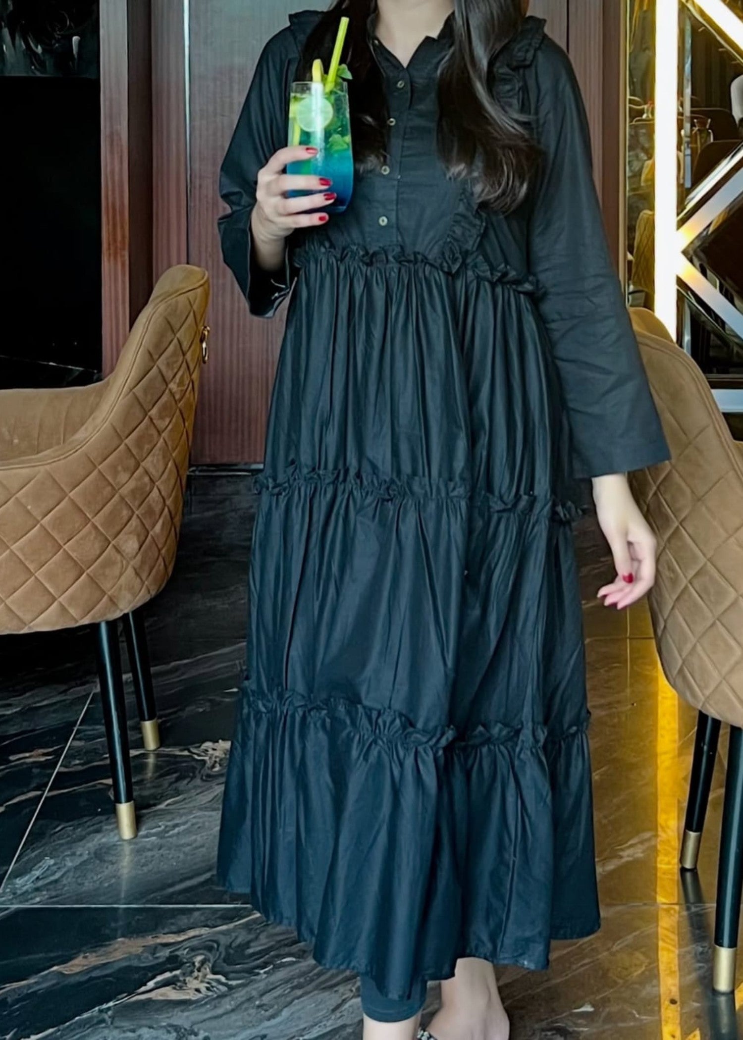 cotton Maxi in Black