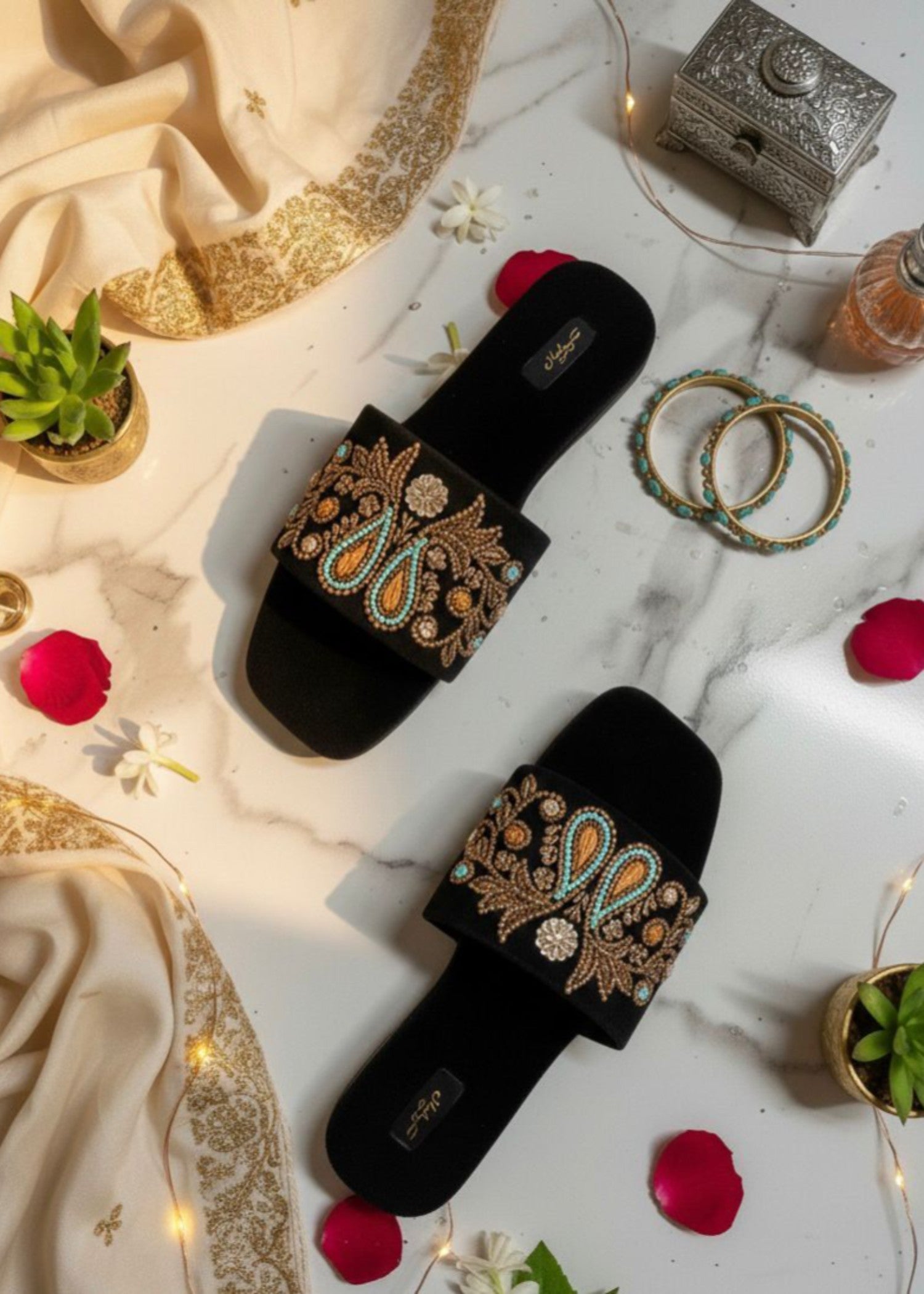 Slides in Black by - High Quality Women Slides IWW8525