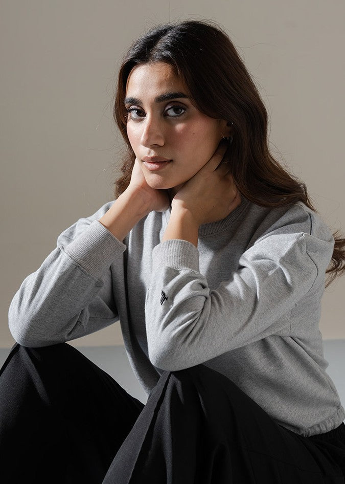 cotton Sweatshirt in Grey
