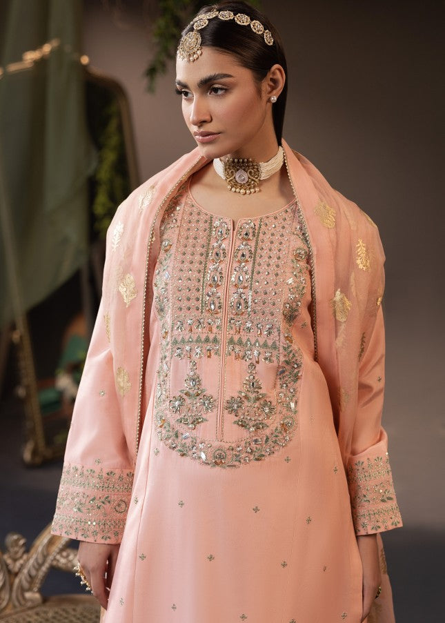 silk Kurta Set in Pink