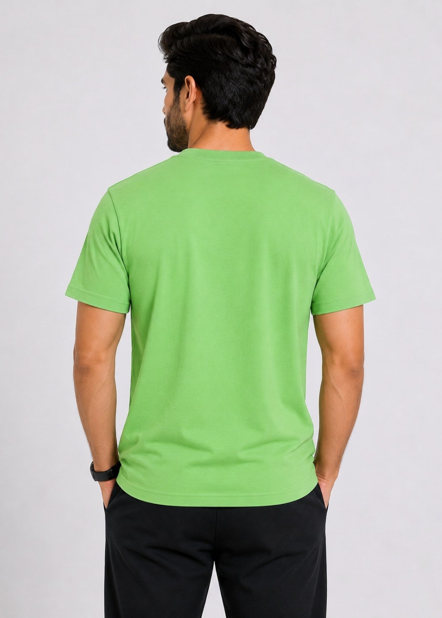 cotton T Shirt in Yellow green by Imagination Apparel
