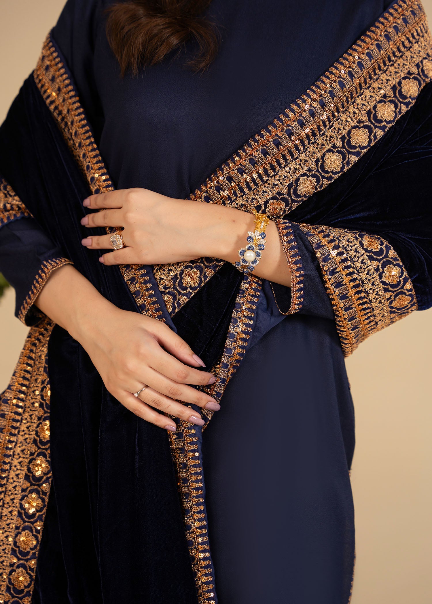 dhanak Kurta Set in Blue