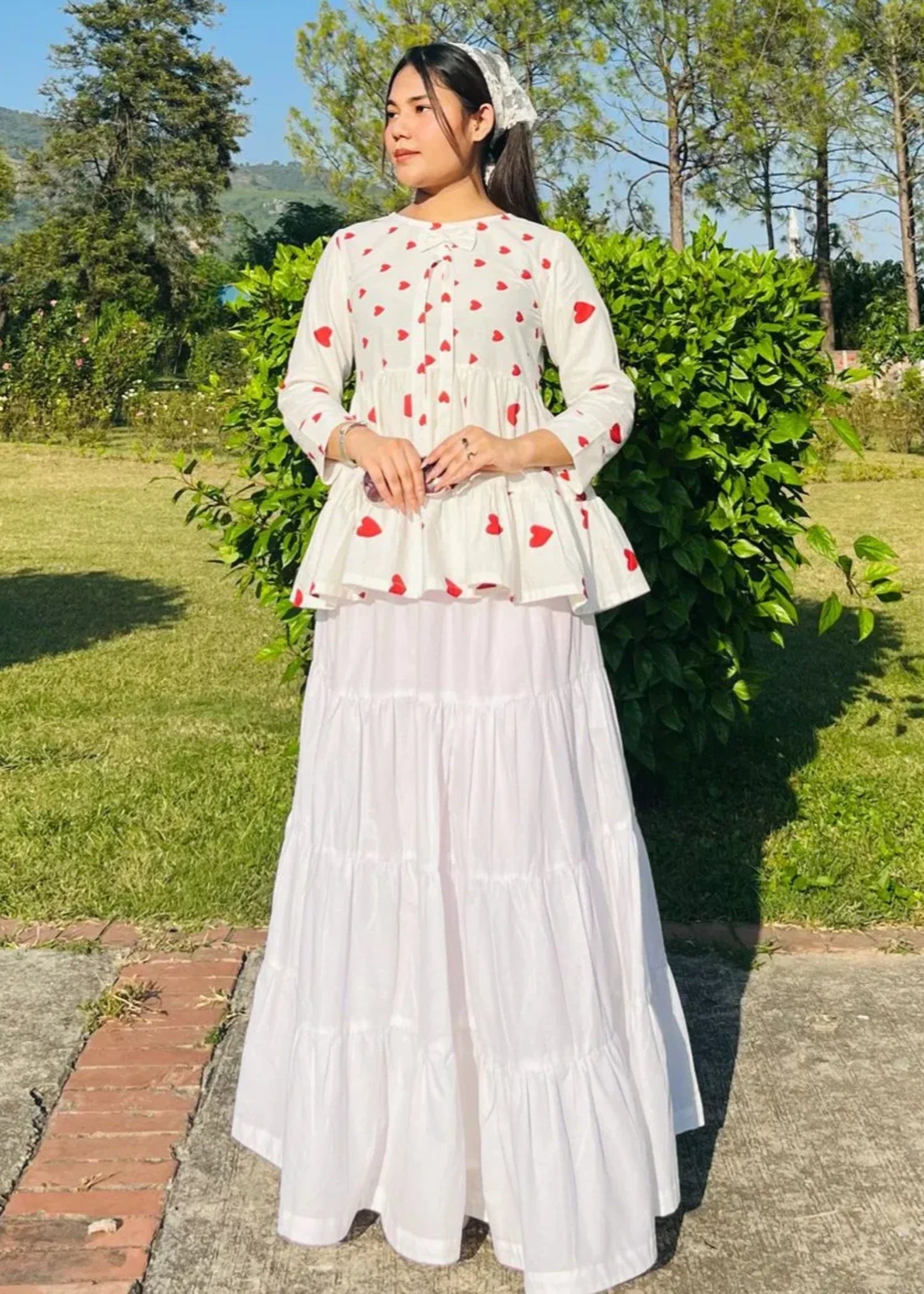 cotton Skirt in White