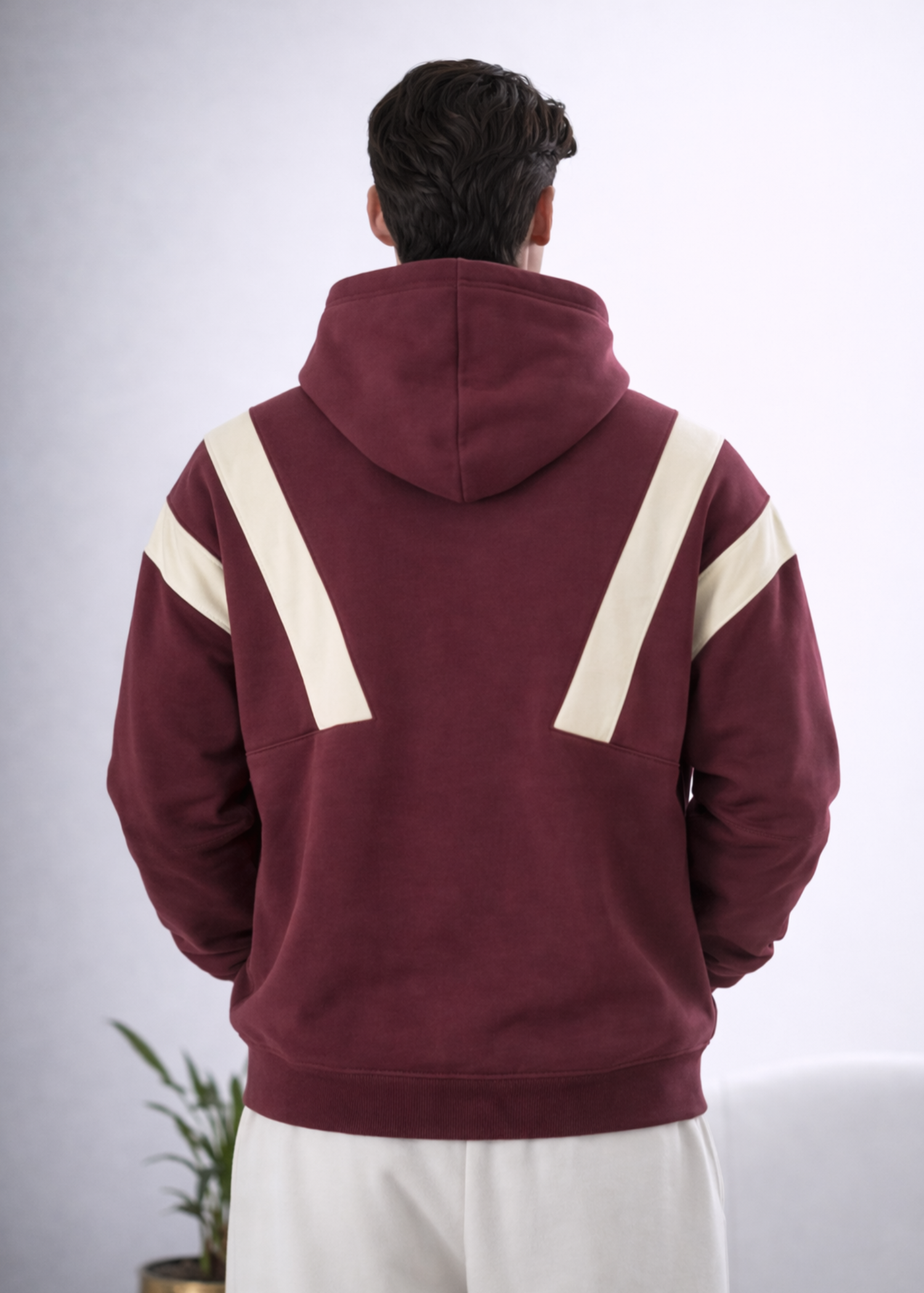 fleece Hoodie in Maroon