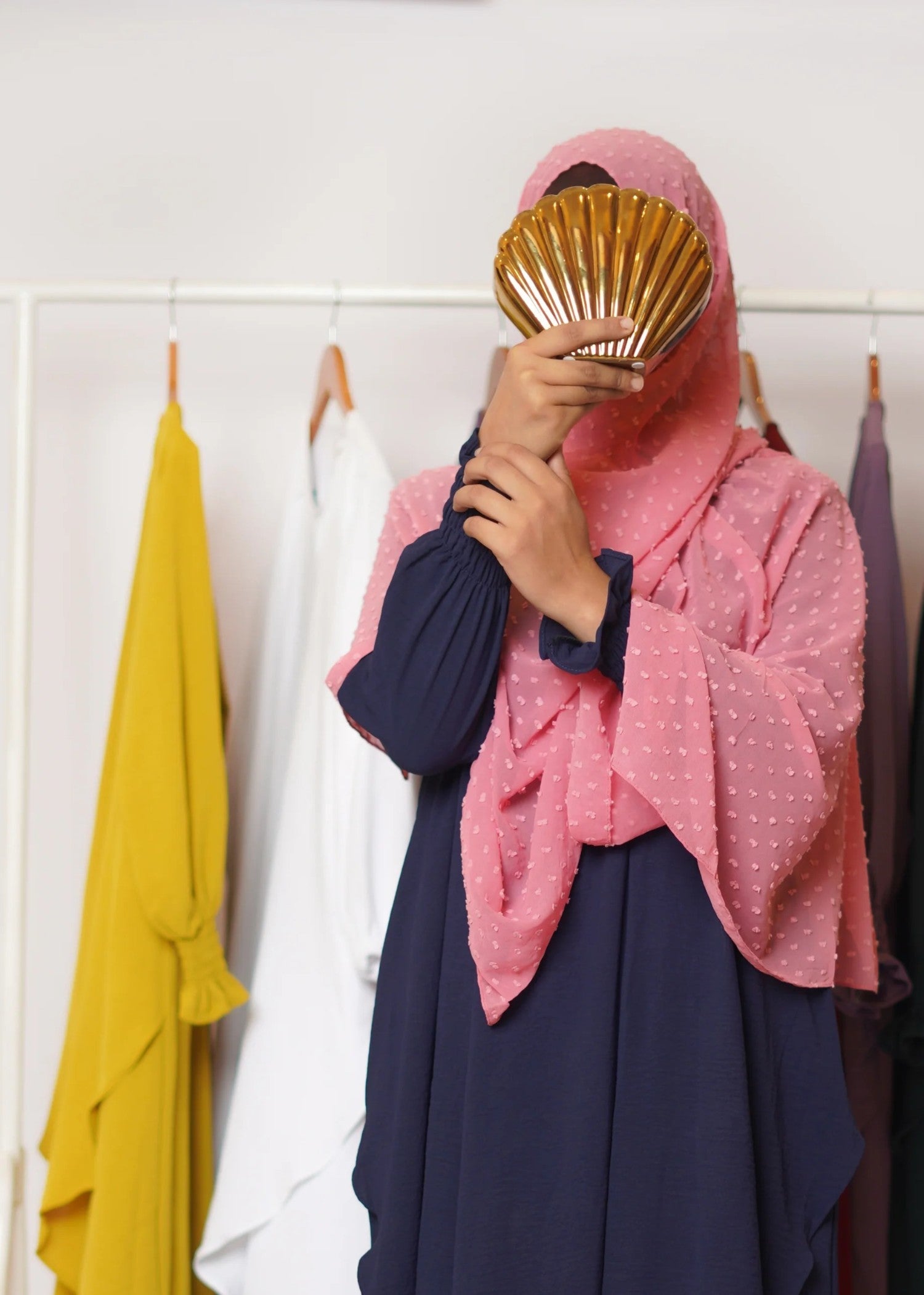 polyester Abaya in Dark blue