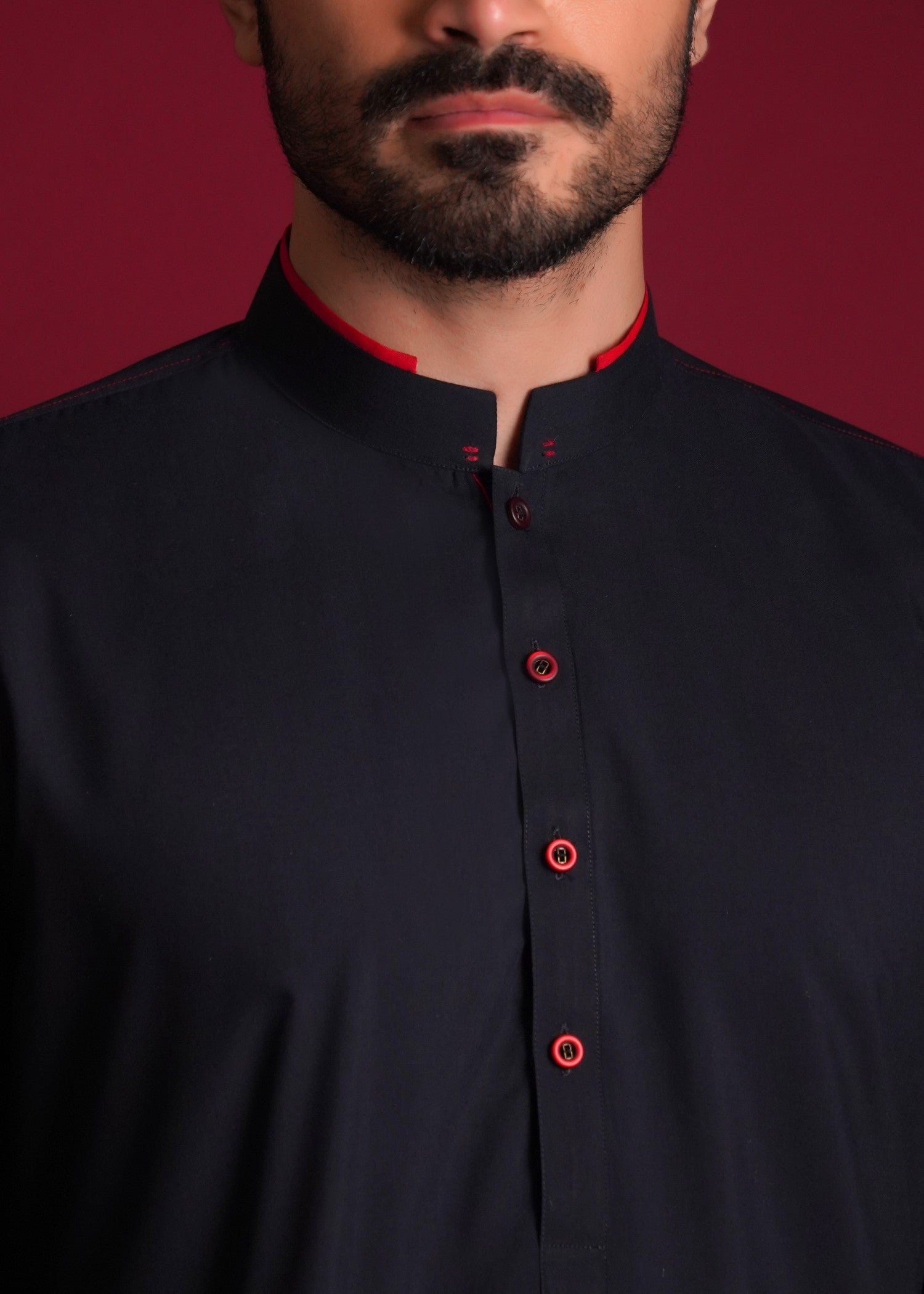 cotton viscose Kurta Set in Navy blue