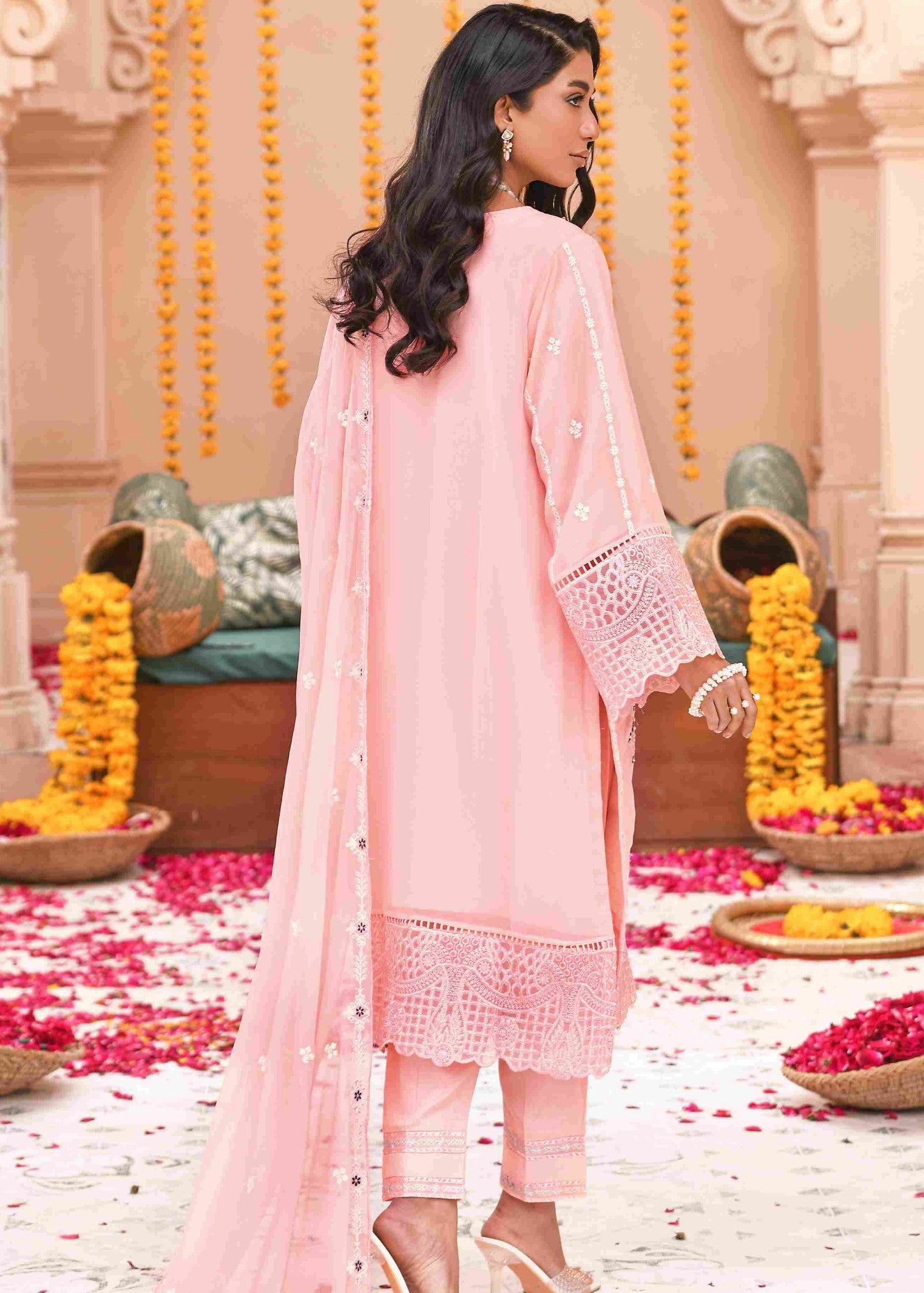 chiffon Unstitched in Pastel pink