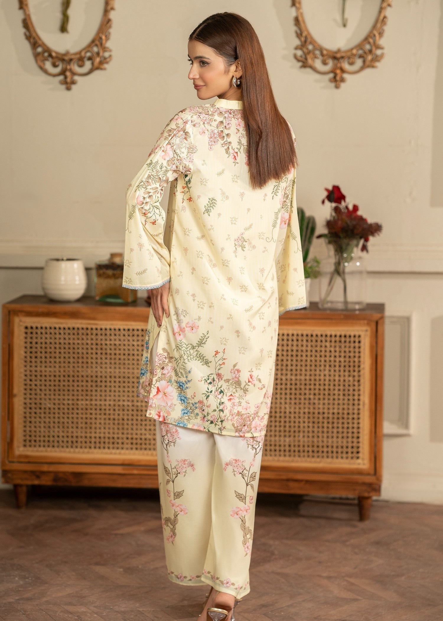 crepe Co Ord Sets in Light yellow