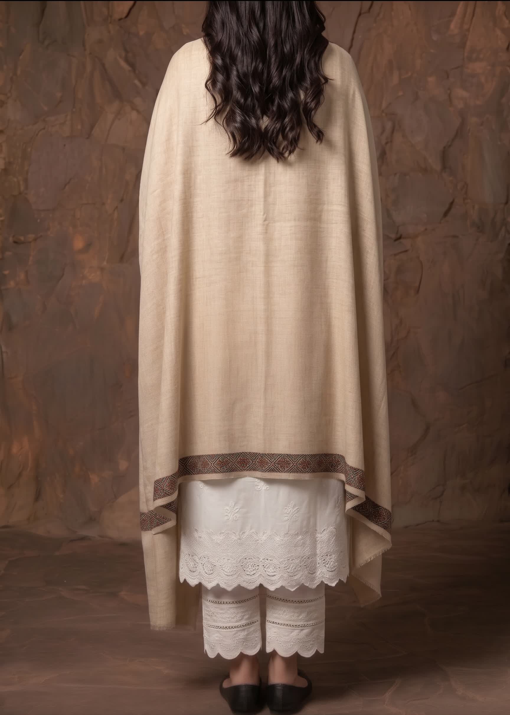 Shawl in Beige Color by - Trendy Women Shawl WKS3148