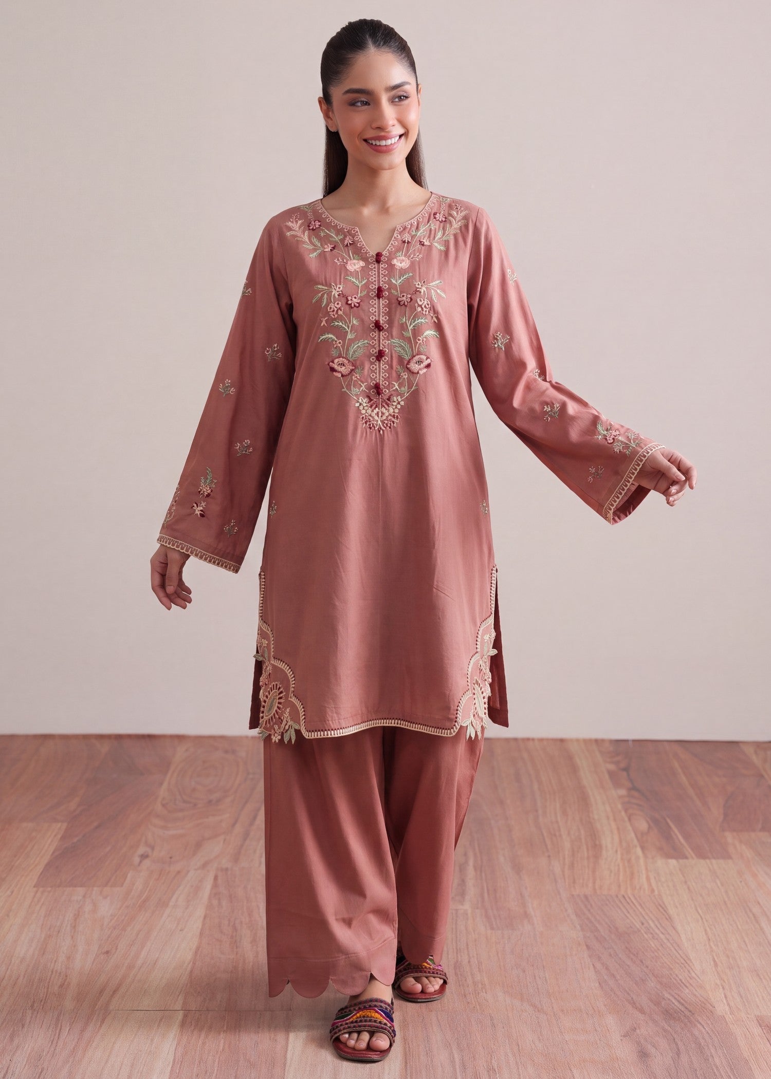 lawn Kurta Set in Blush